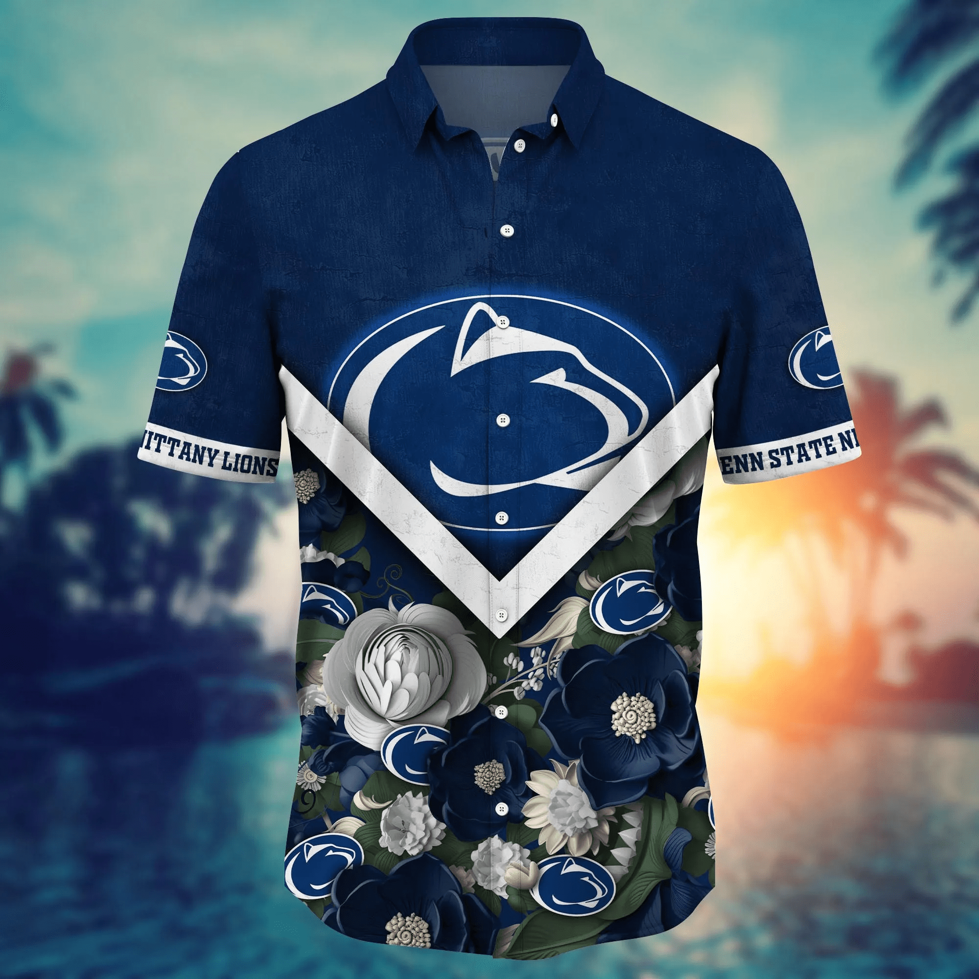 Penn State Nittany Lions NCAA Hawaiian Shirt Custom Travel Aloha Shirt