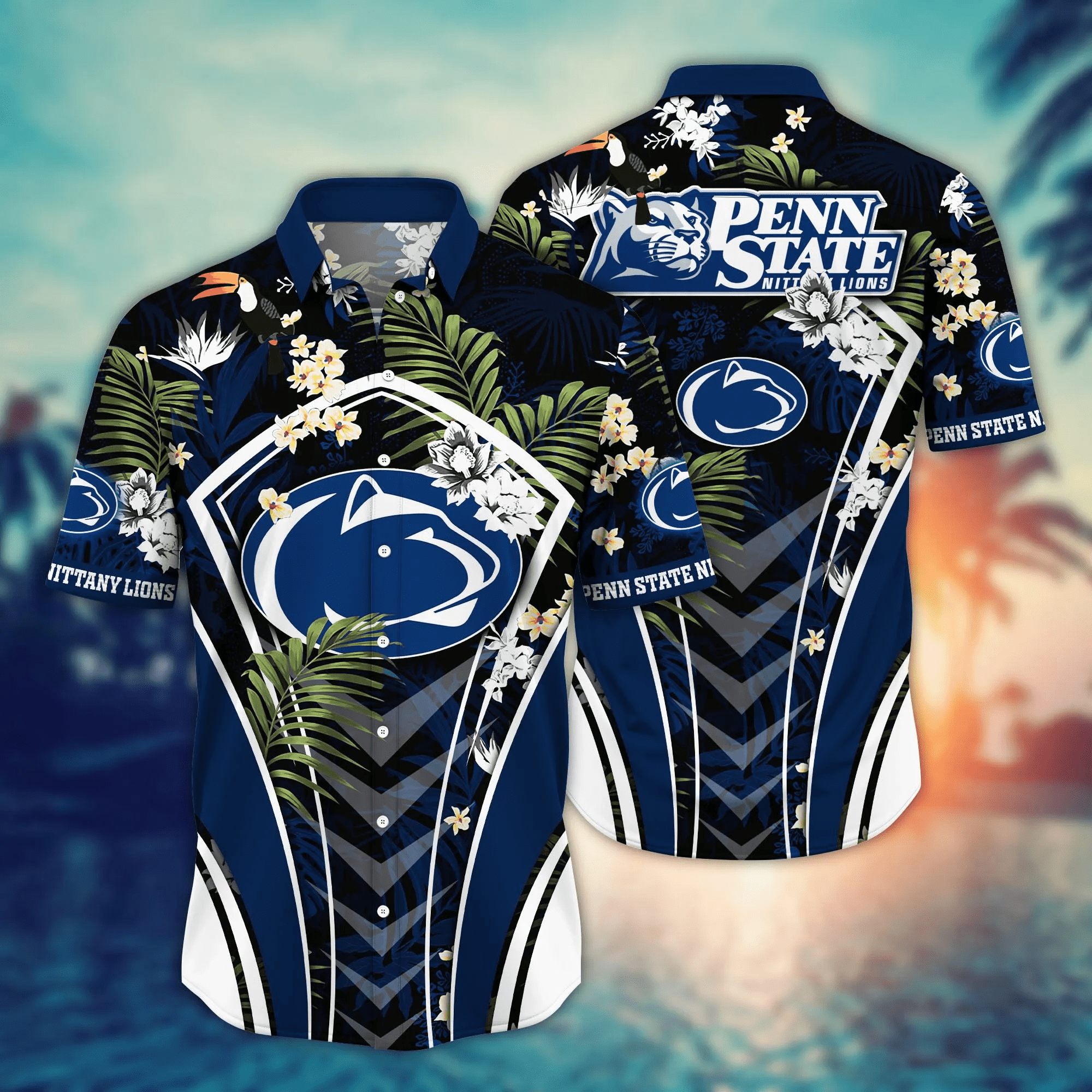 Penn State Nittany Lions NCAA Hawaiian Shirt Hot Sands Aloha Shirt