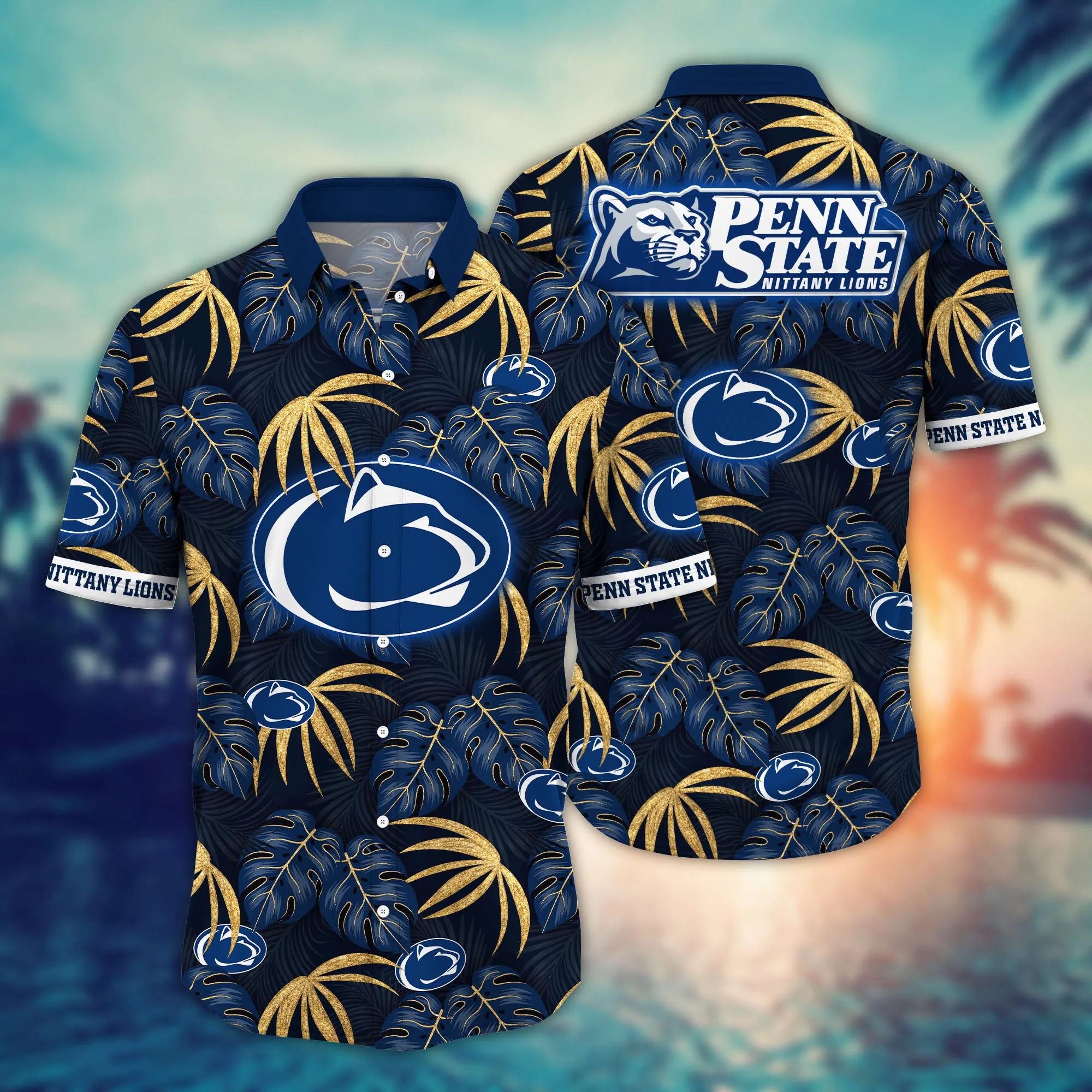 Penn State Nittany Lions NCAA Hawaiian Shirt Lush Greenery Aloha Shirt Penn State Nittany Lions NCAA Hawaiian Shirt Lush Greenery Aloha Shirt