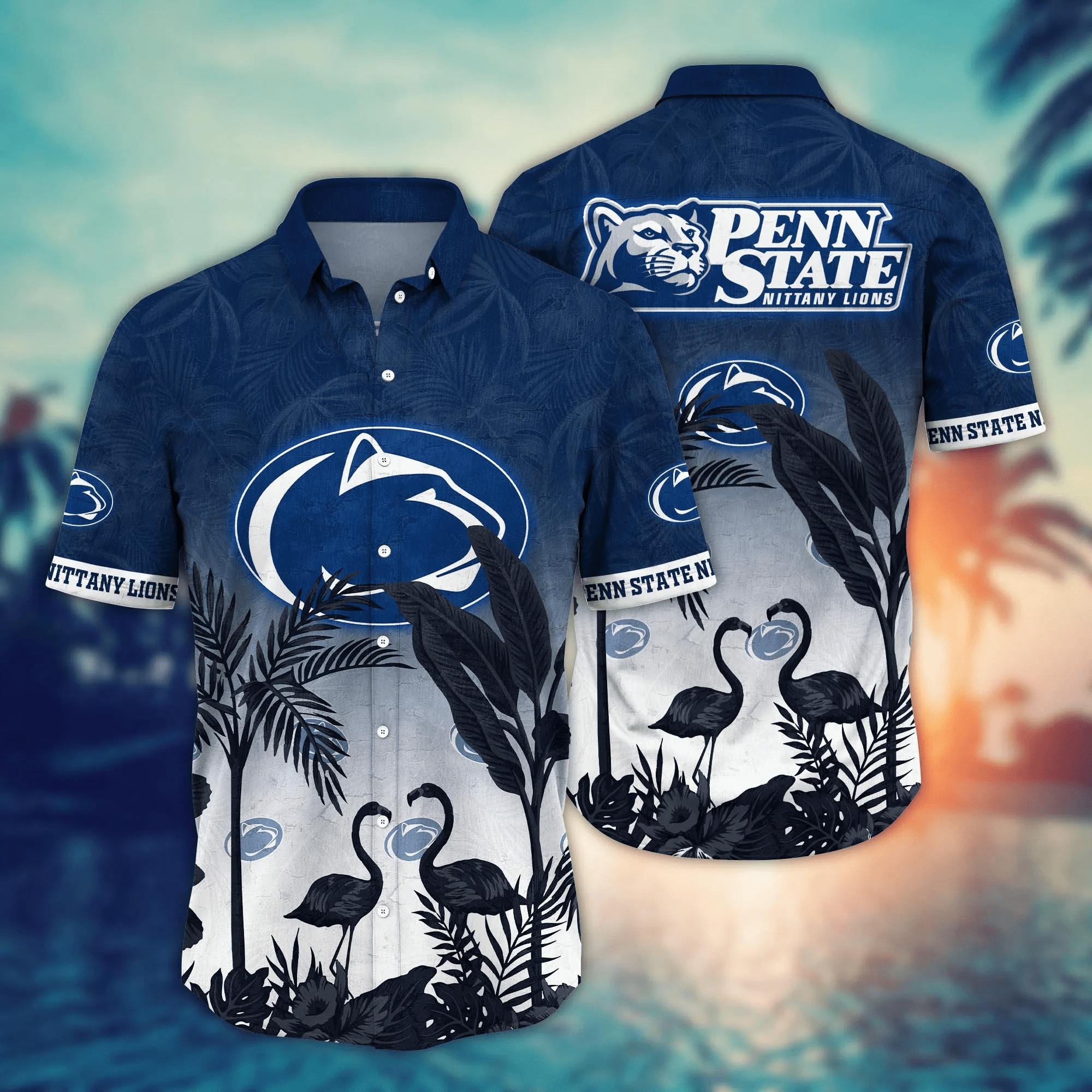 Penn State Nittany Lions NCAA Hawaiian Shirt Midsummertime Aloha Shirt Penn State Nittany Lions NCAA Hawaiian Shirt Midsummertime Aloha Shirt