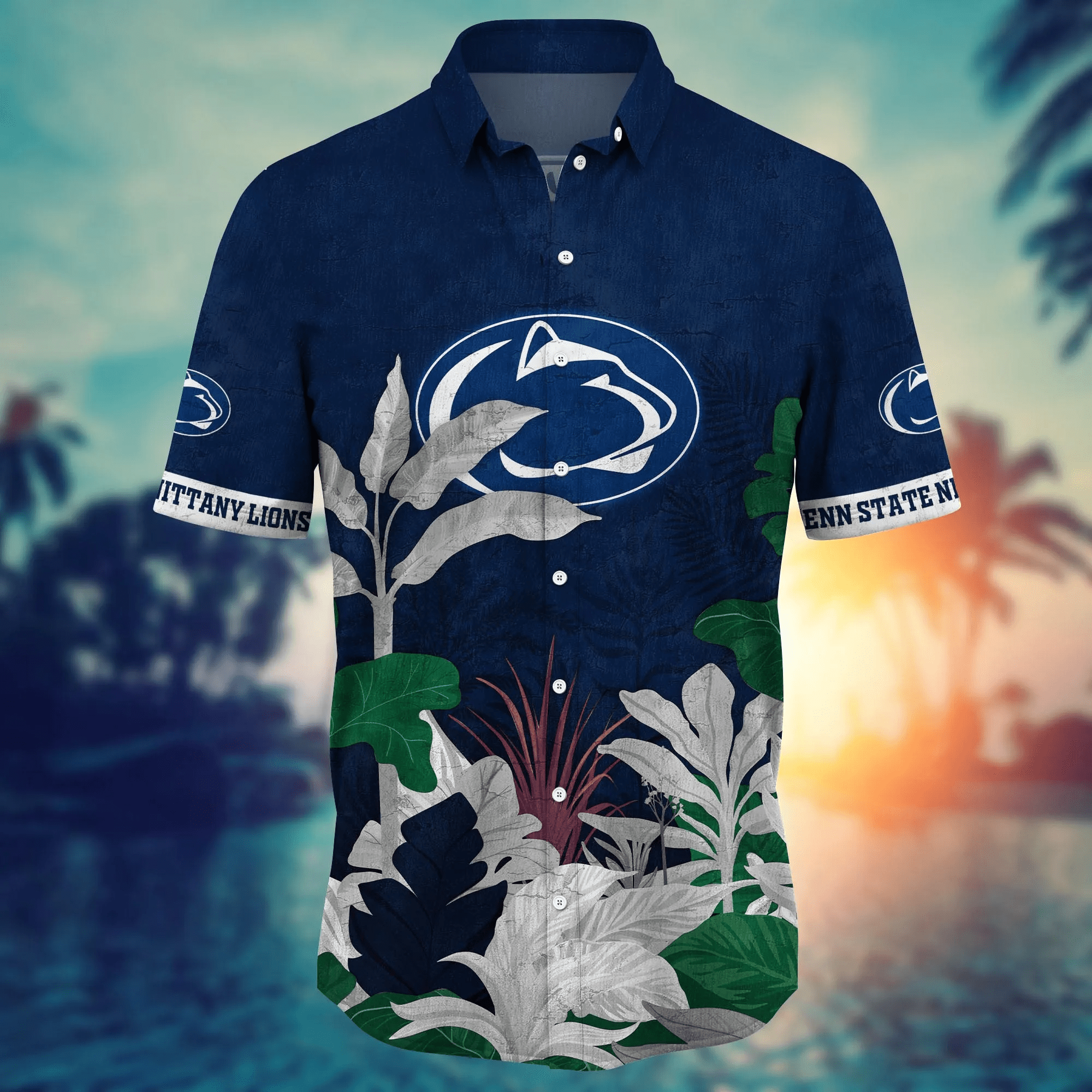 Penn State Nittany Lions NCAA Hawaiian Shirt Sun Showers Aloha Shirt