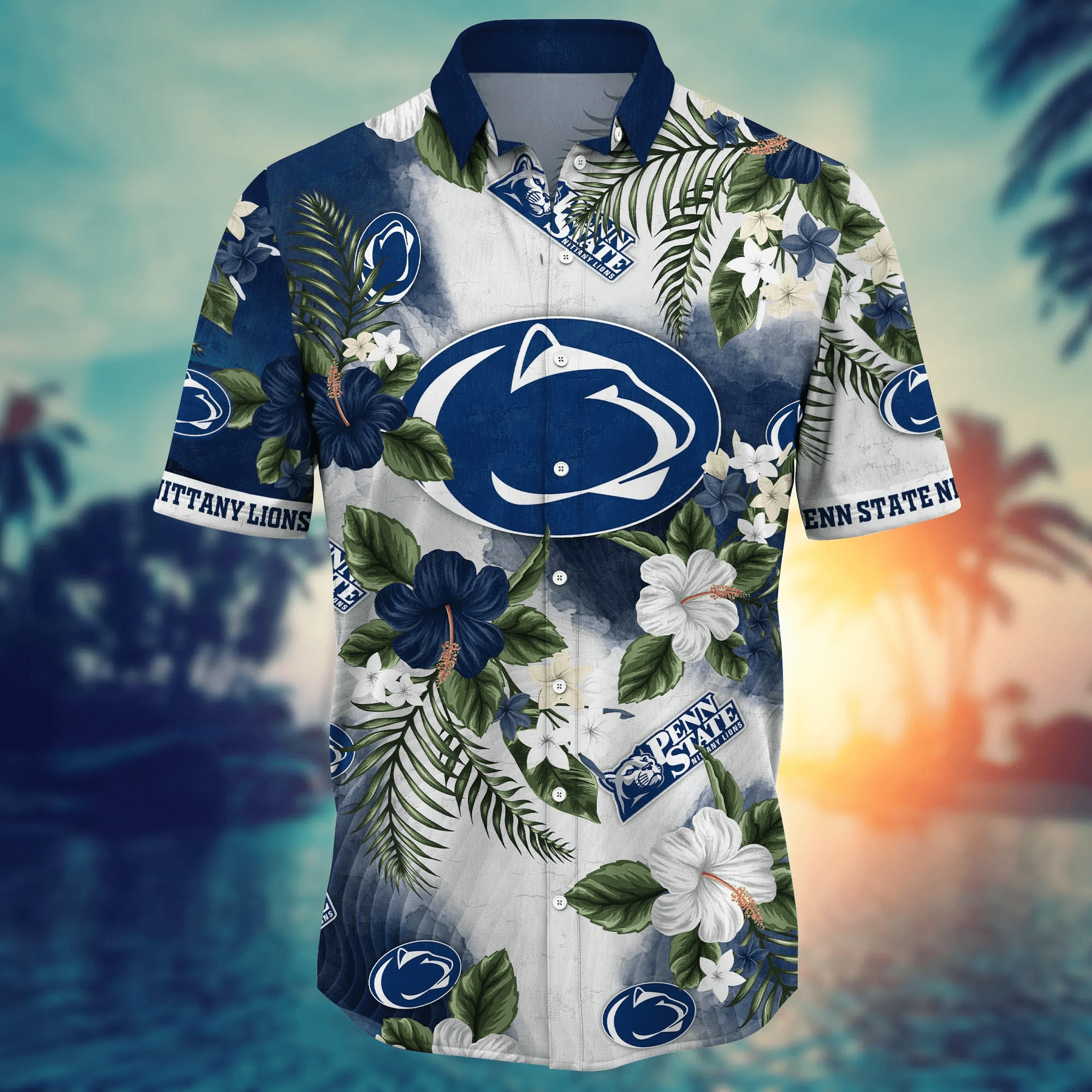 Penn State Nittany Lions NCAA Hawaiian Shirt Sun-Soakedtime Aloha Shirt