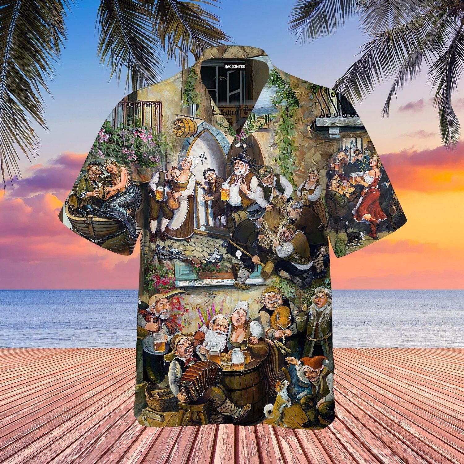 People In The World Drink Beer For International Beer Day Trendy Hawaiian Shirt For