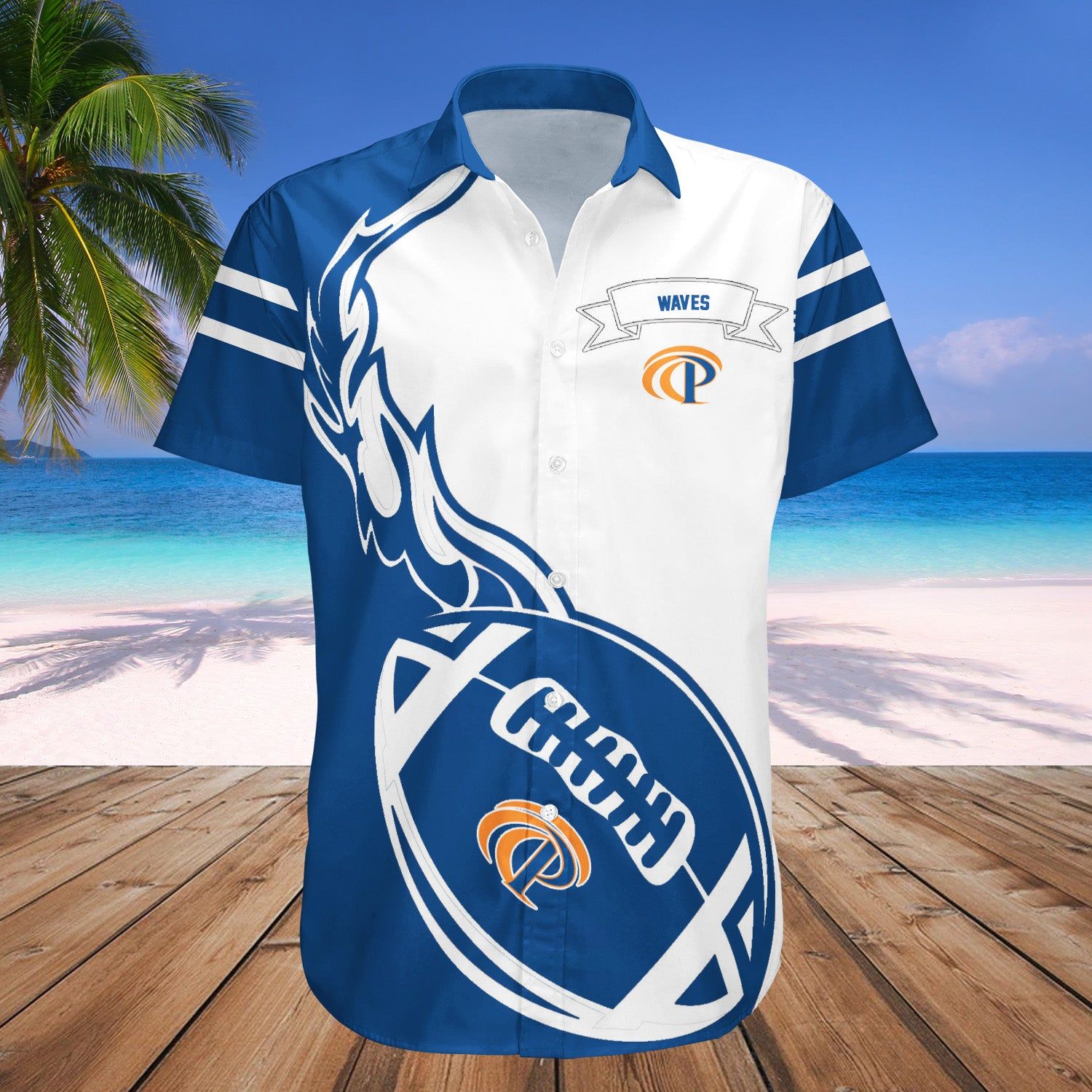 Pepperdine Waves Hawaii Shirt Flame Ball – NCAA