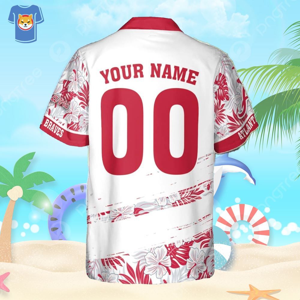 Personalized Atlanta Braves MLB Flower Pattern Summer 3D Hawaiian Shirt