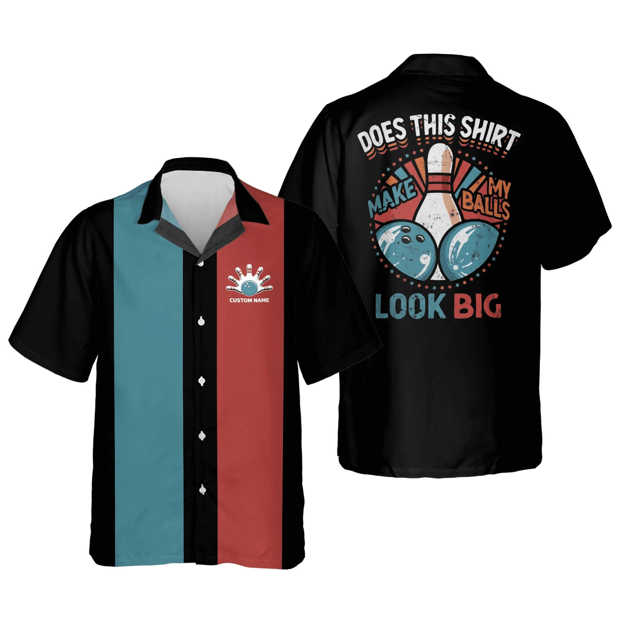Personalized Bowling Trendy Hawaiian Shirt For Men, Does This Shirt Make My Balls Look Big Vintage Trendy Hawaiian Shirt