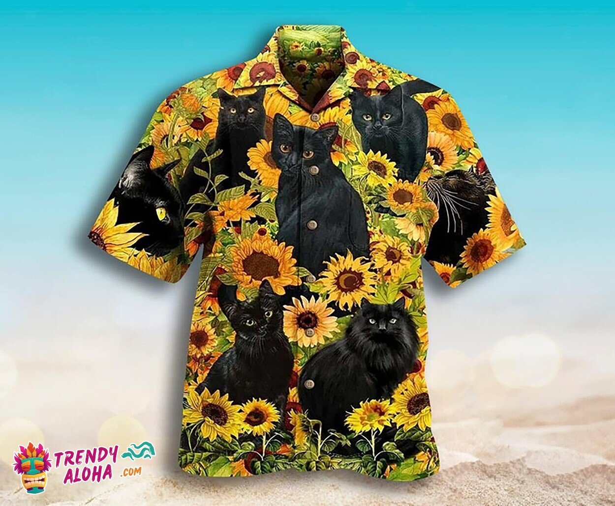 Personalized Cat Face Custom Pet Aloha Hawaiian Shirt for Cat Lovers