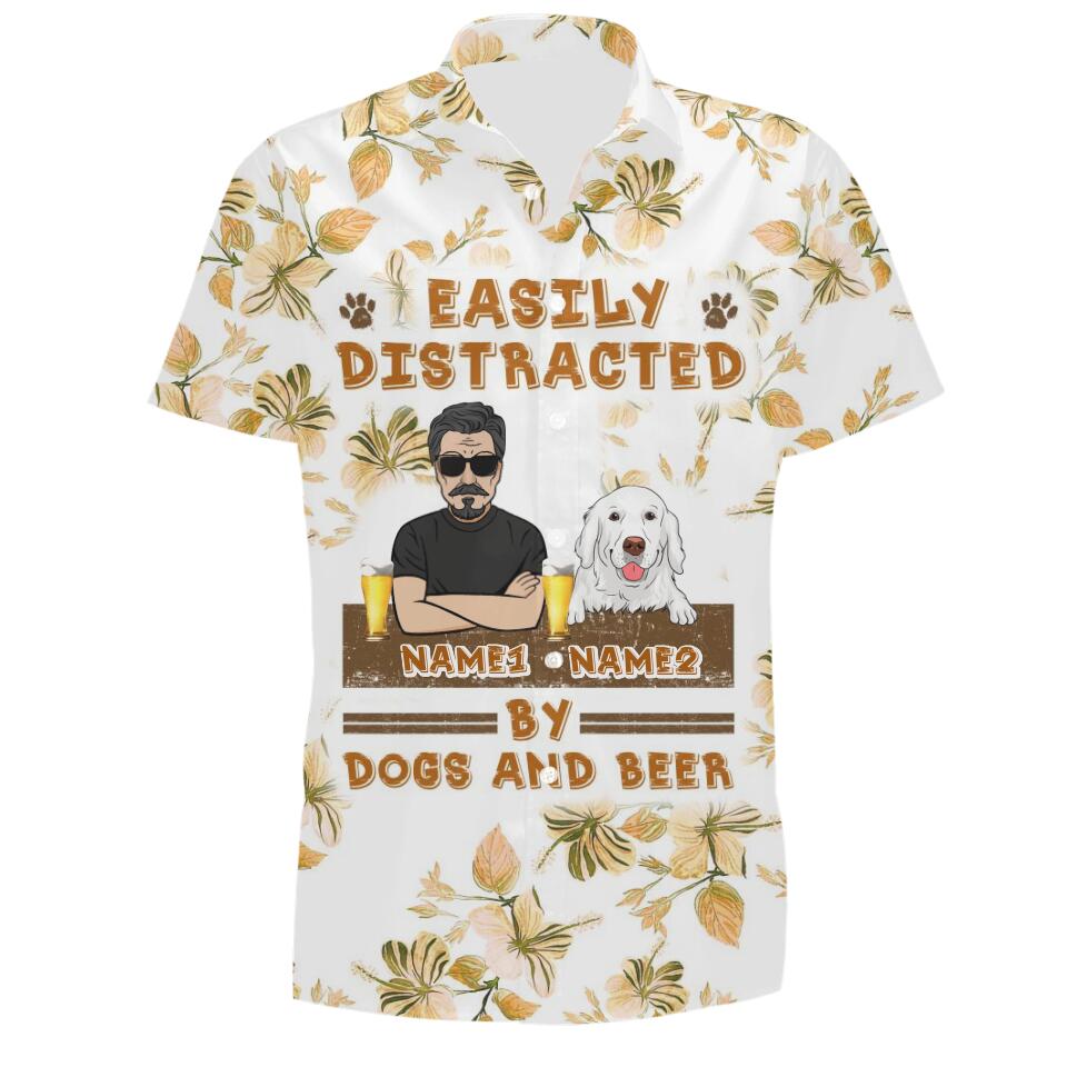 Personalized Dog Hawaii T-Shirt Easily Distracted Dogs And Beer Custom Dog Gift D26 Personalized Dog Hawaii T-Shirt Easily Distracted Dogs And Beer Custom Dog Gift D26