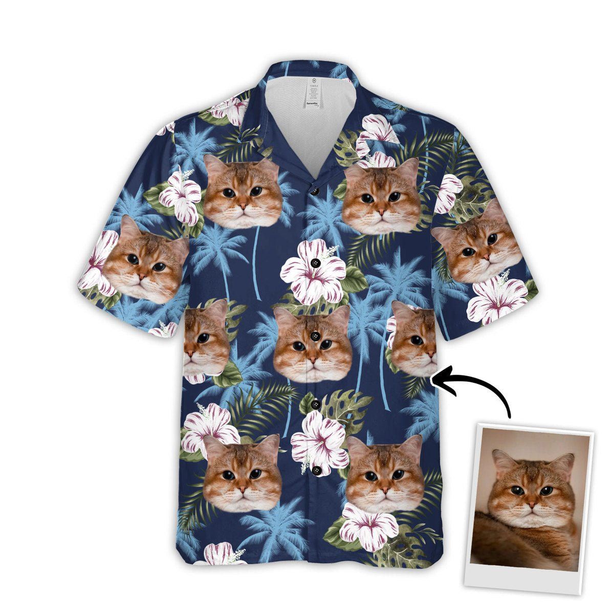 Personalized Dogcat Lovers Gift Blue Palm Tree Pattern Hawaiian Shirt Personalized Dogcat Lovers Gift Blue Palm Tree Pattern Hawaiian Shirt