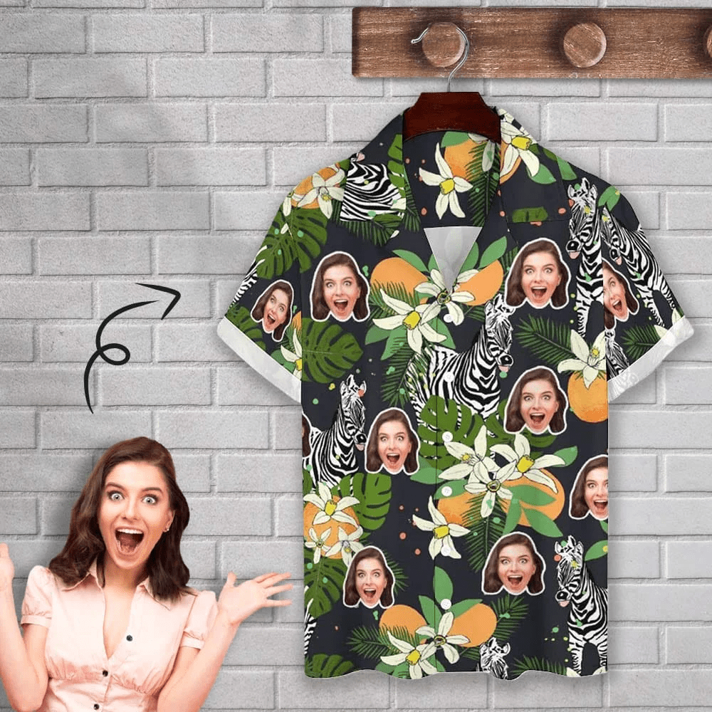 Personalized Face Zebra Create Your Own Trendy Hawaiian Shirt For Husband Or Boyfriend Personalized Face Zebra Create Your Own Trendy Hawaiian Shirt For Husband Or Boyfriend