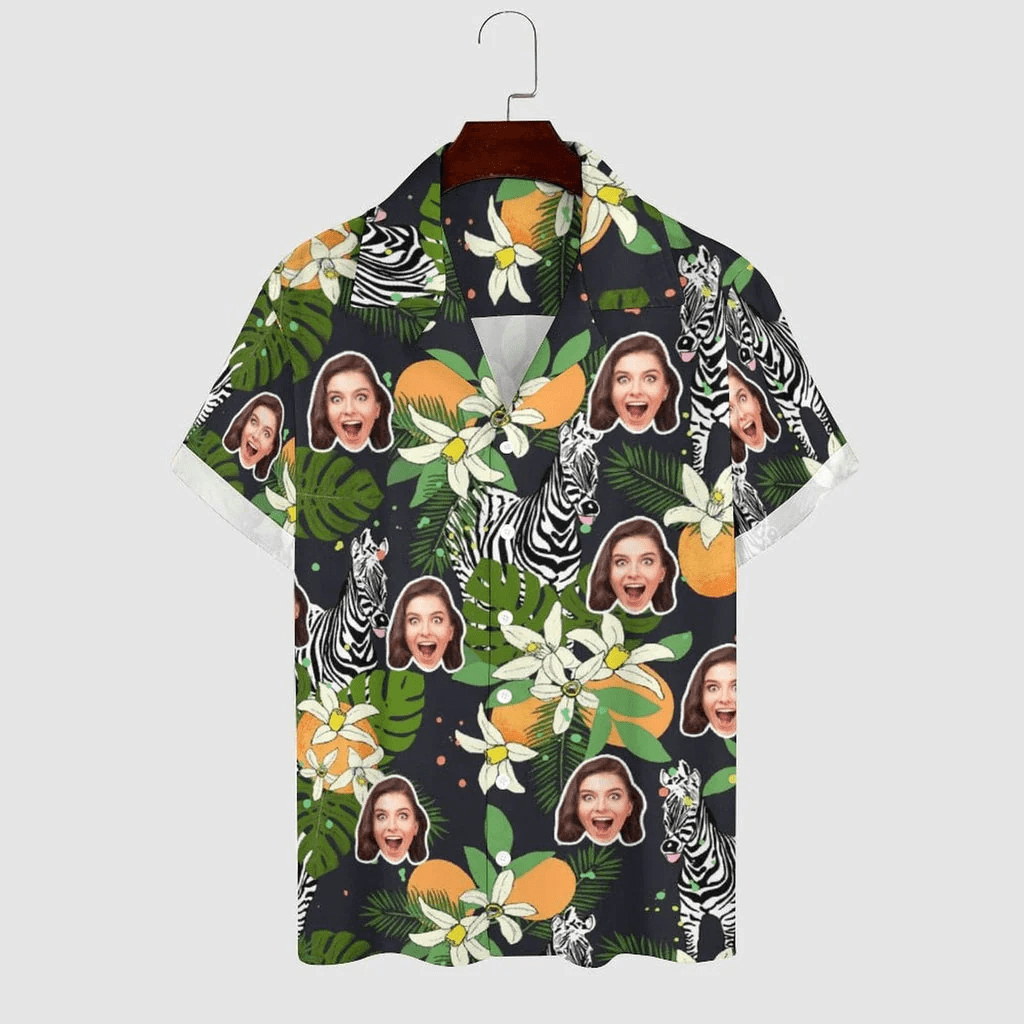 Personalized Face Zebra Create Your Own Trendy Hawaiian Shirt For Husband Or Boyfriend