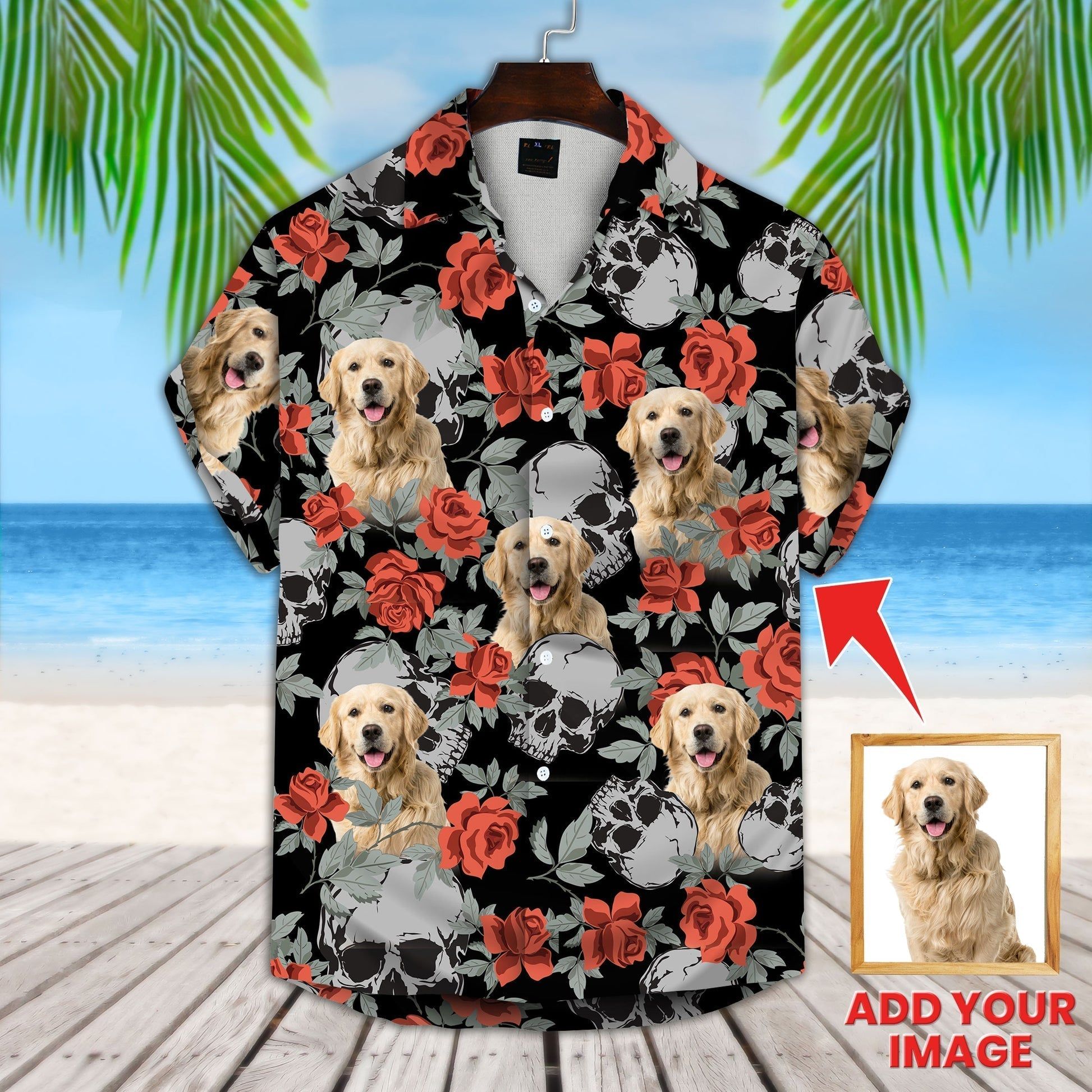 Personalized Gift For Pet Lovers Grunge Human Skulls And Roses Pattern Hawaiian Shirt