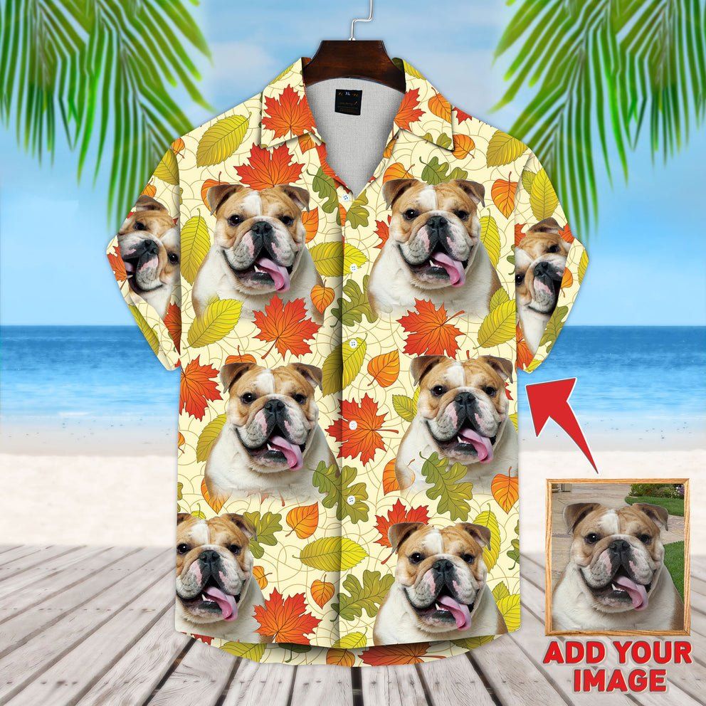 Personalized Gift For Pet Lovers Leaves Pattern Cream Color Hawaiian Shirt Personalized Gift For Pet Lovers Leaves Pattern Cream Color Hawaiian Shirt