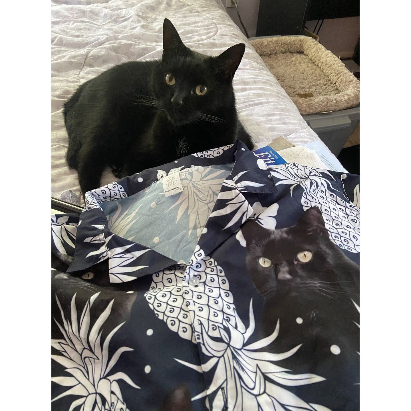 Personalized Gift For Pet Lovers Pineapple Pattern Dark Navy Color Hawaiian Shirt