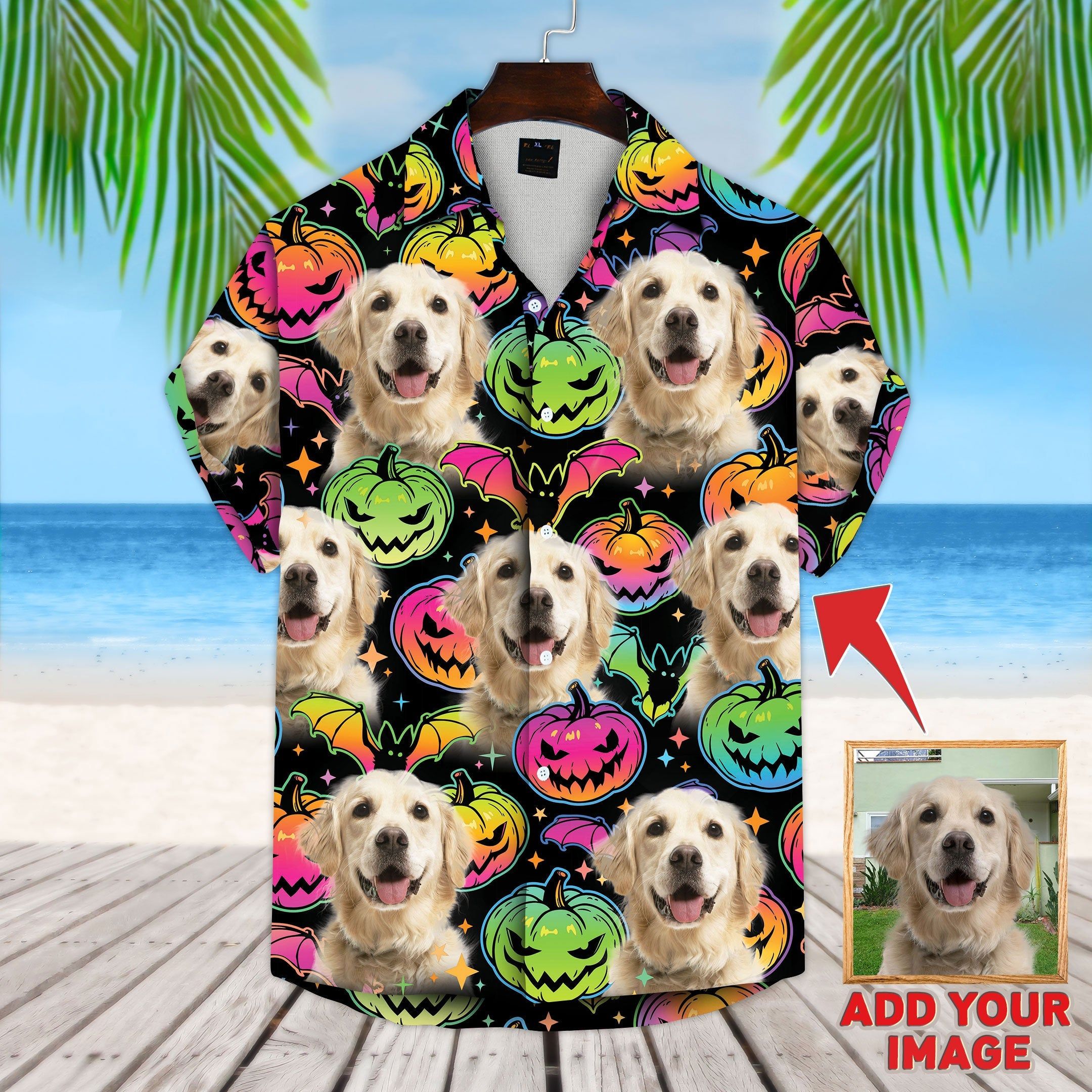 Personalized Gift For Pet Lovers Pumpkin & Bat Pattern Dark Color Hawaiian Shirt Personalized Gift For Pet Lovers Pumpkin & Bat Pattern Dark Color Hawaiian Shirt