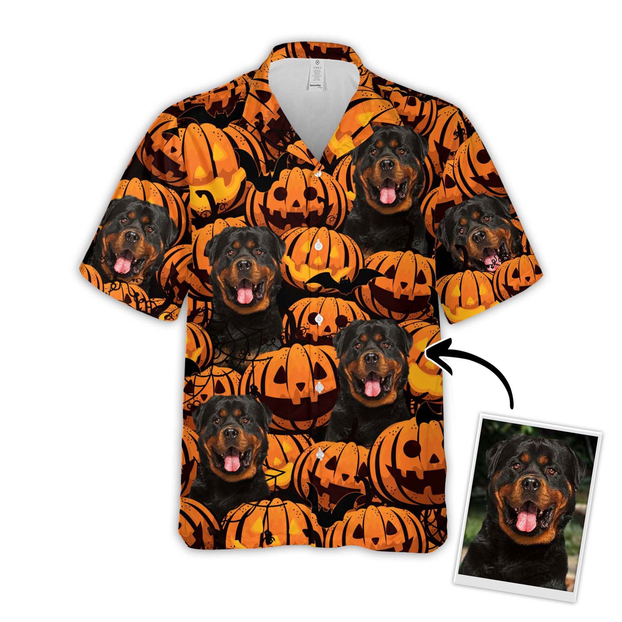 Personalized Gift For Pet Lovers Pumpkin Pattern Black Color Hawaiian Shirt