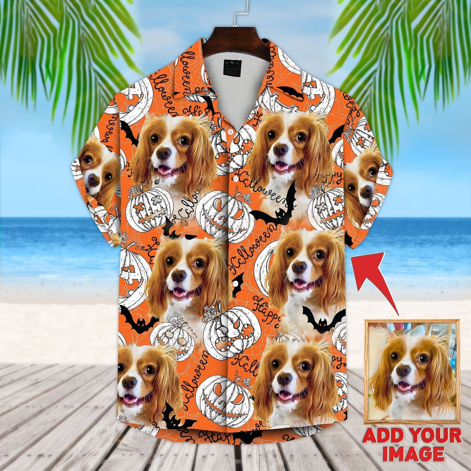 Personalized Gift For Pet Lovers Pumpkin Pattern Neon-Orange Hawaiian Shirt