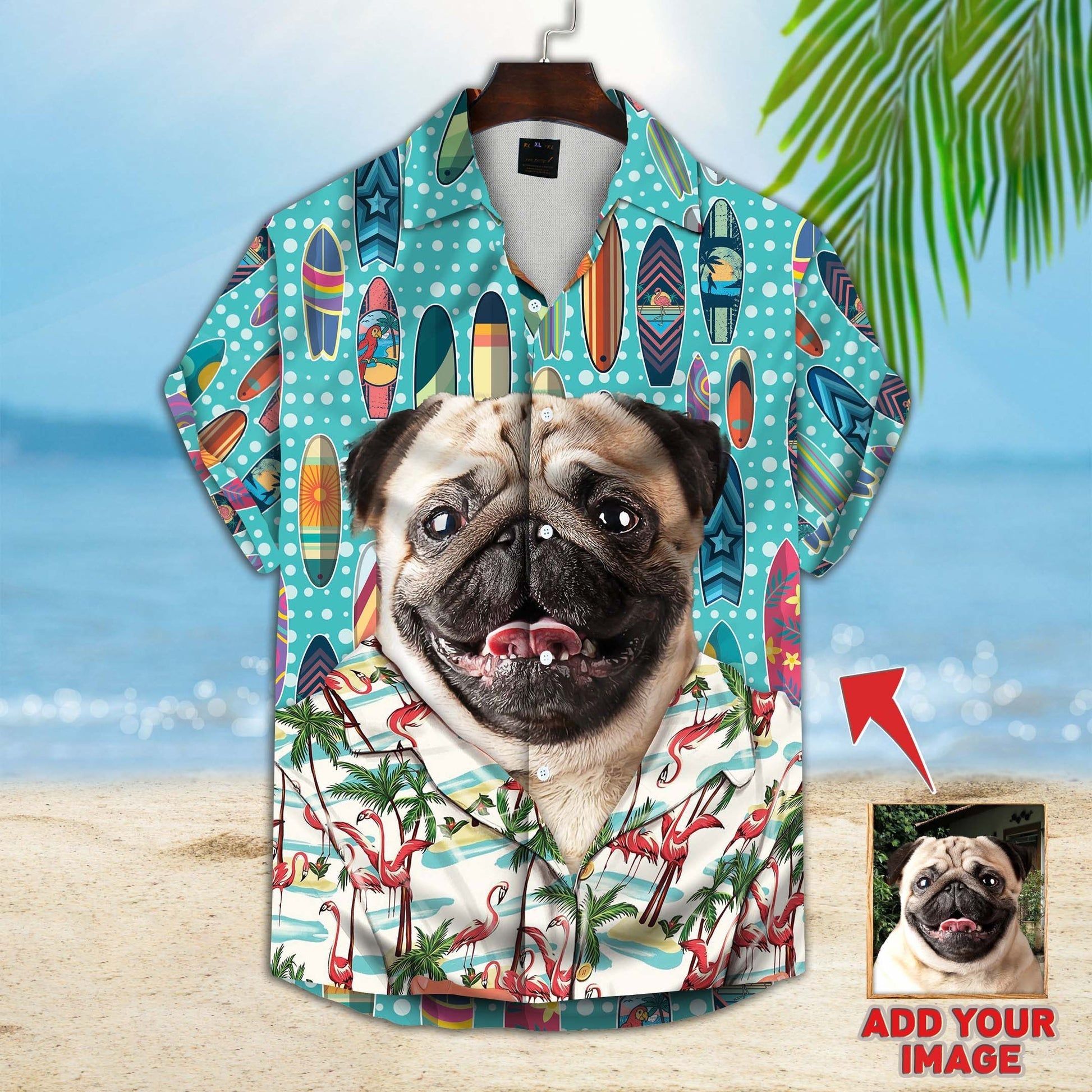 Personalized Gift For Pet Lovers Surfing Pattern Sky Blue Color Hawaiian Shirt