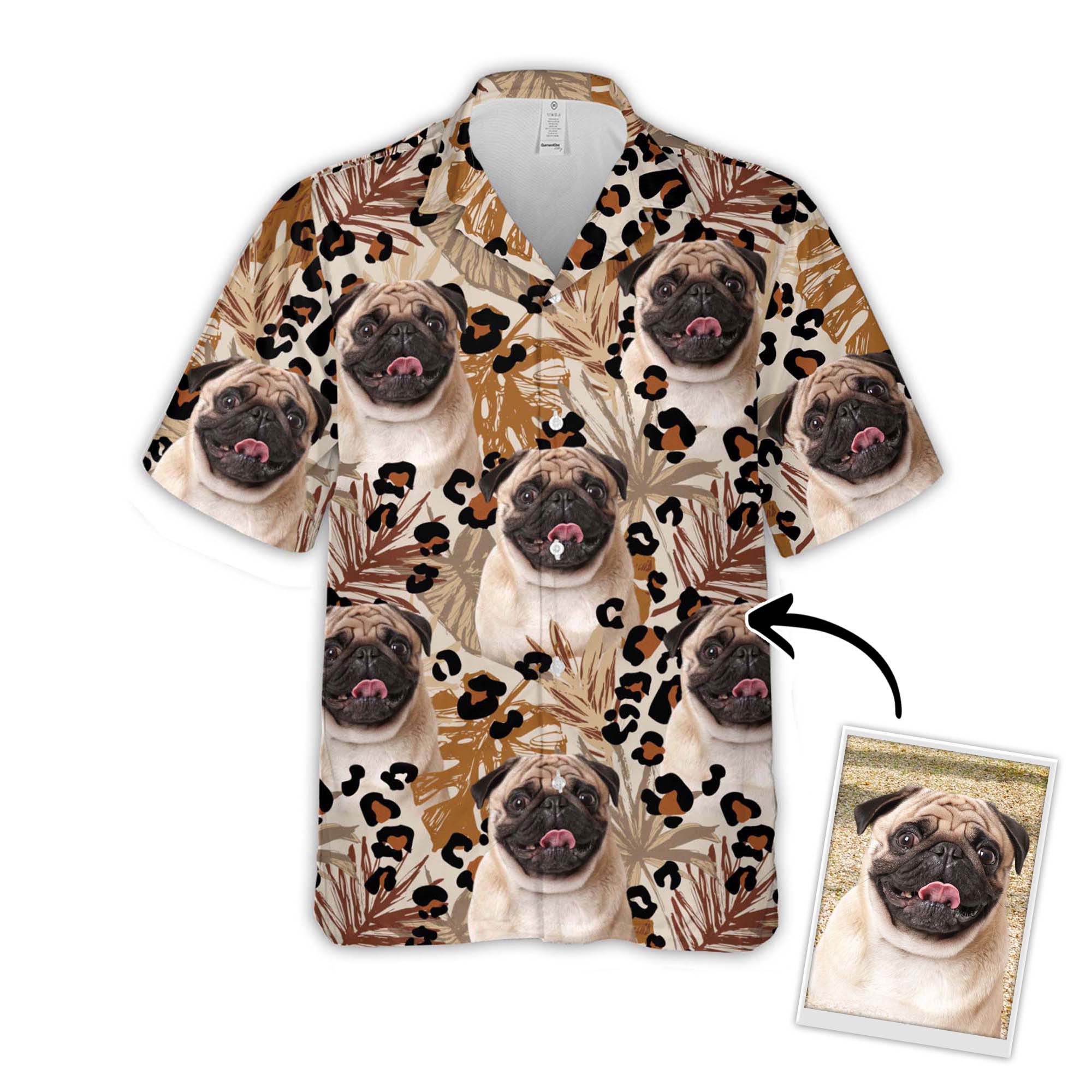 Personalized Gift For Pet Lovers Tropical Leaves, Grunge Leopard Camouflage Spots Pattern Hawaiian Shirt Personalized Gift For Pet Lovers Tropical Leaves, Grunge Leopard Camouflage Spots Pattern Hawaiian Shirt