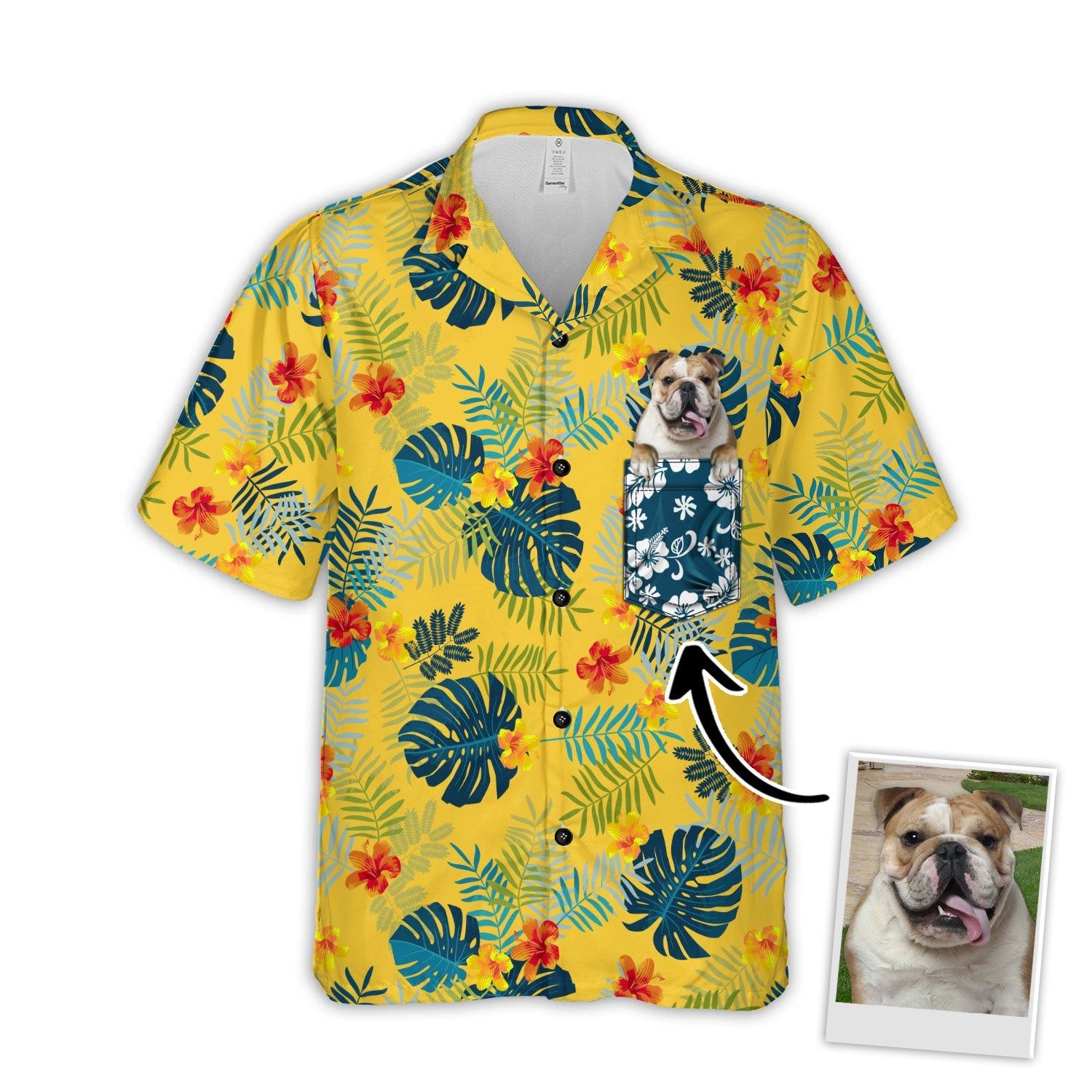 Personalized Gift For Pet Lovers Tropical Summer Botanical Pattern Yellow Color Hawaiian Shirt Personalized Gift For Pet Lovers Tropical Summer Botanical Pattern Yellow Color Hawaiian Shirt