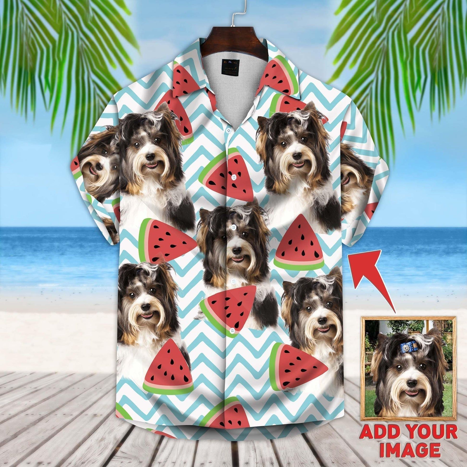 Personalized Gift For Pet Lovers Watermelon Pattern White Color Hawaiian Shirt
