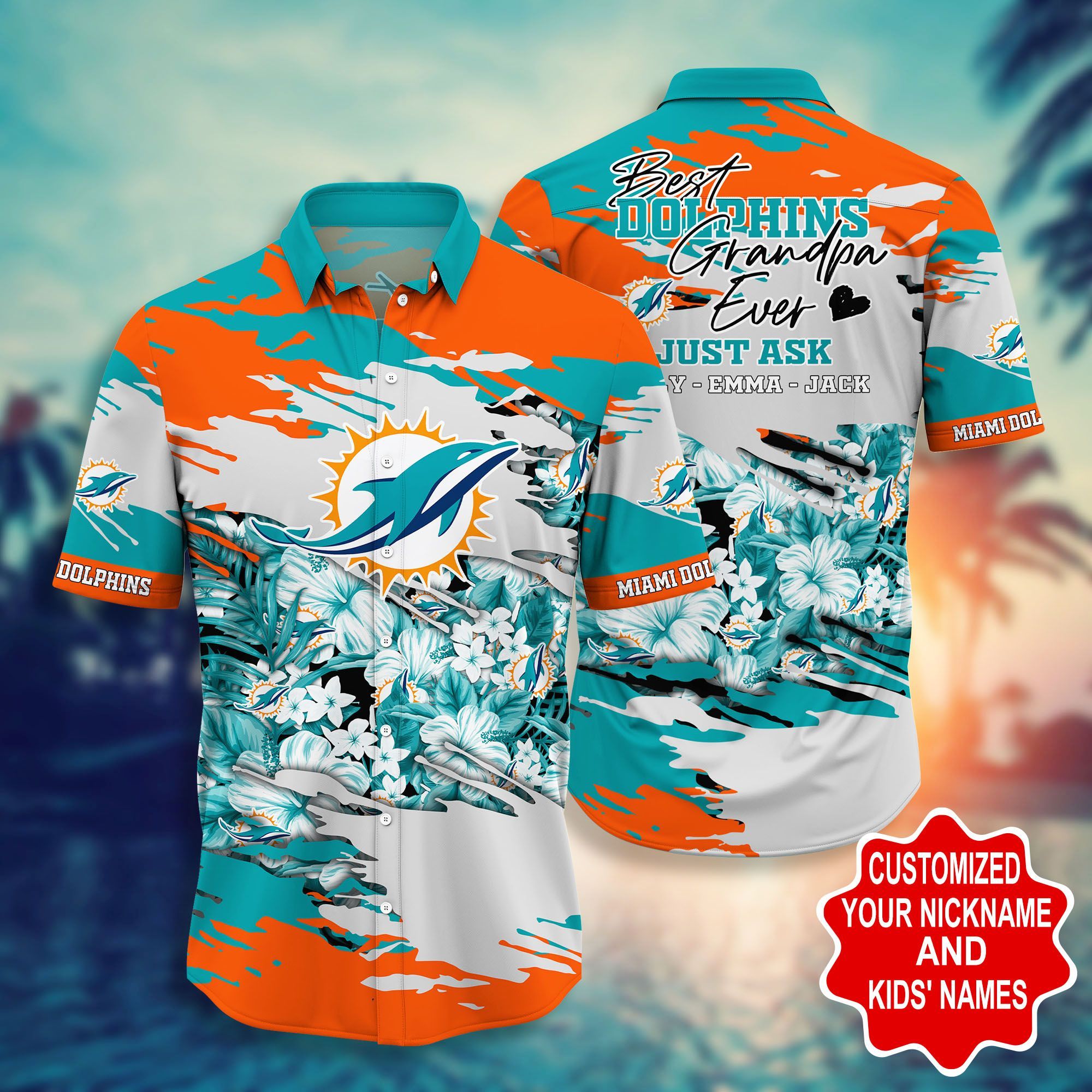 Personalized Miami Dolphins NFL Hawaiian Shirt