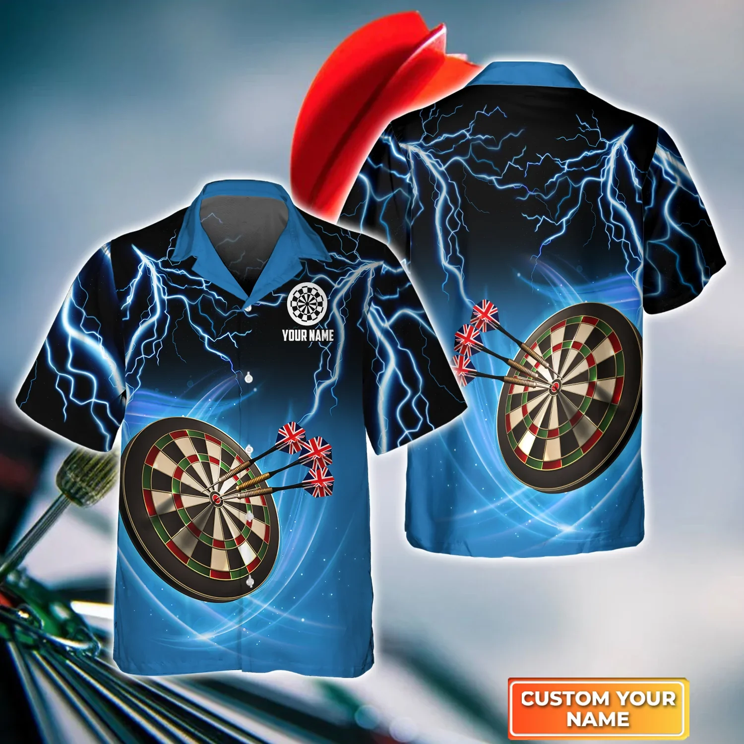 Personalized Name American Flag Dartboart 3D Trendy Hawaiian Shirt, Dart Team Shirts