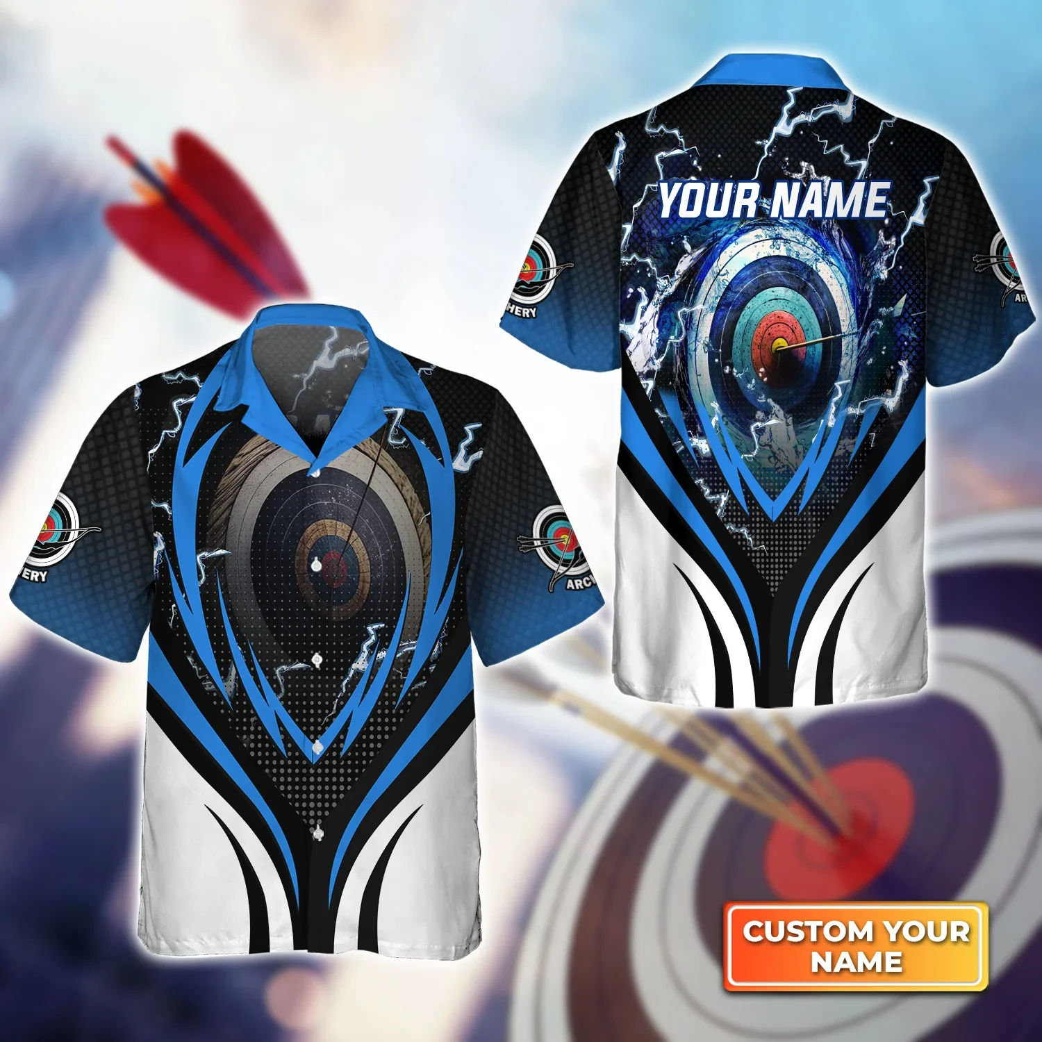 Personalized Name Archery Target Board Whirlpool 3D Trendy Hawaiian Shirt, Gift For Archer