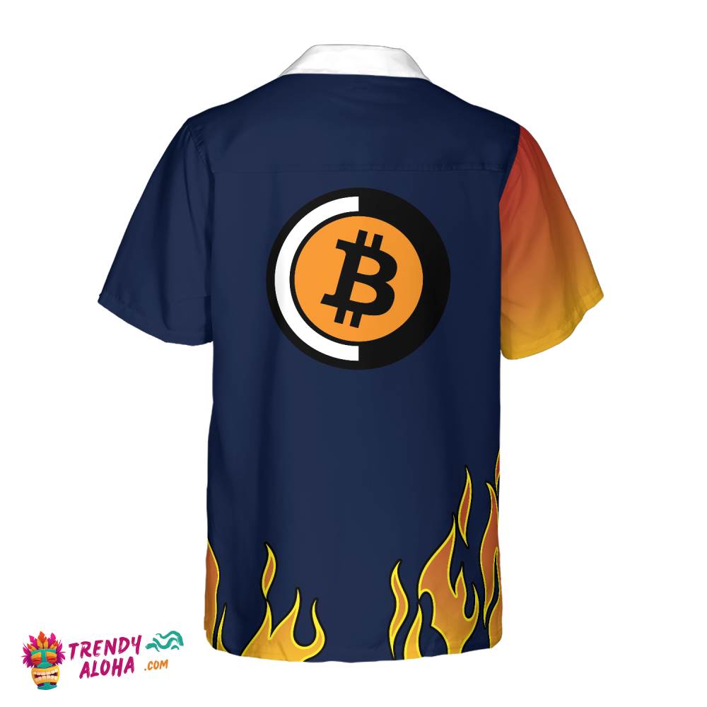 Personalized Name Bitcoin Logo Custom Hawaiian Shirt