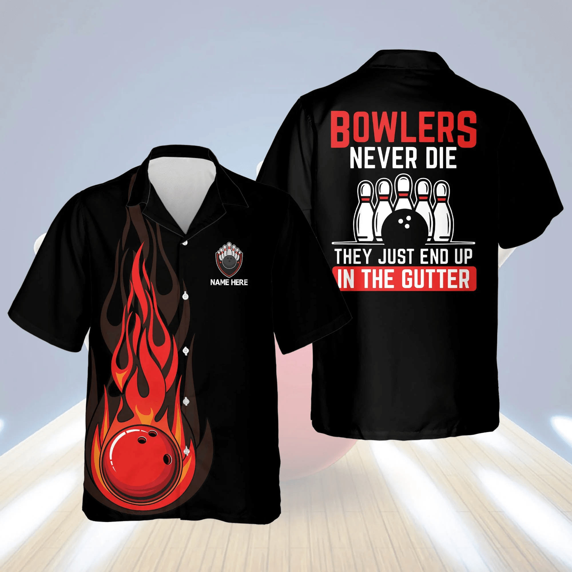 Personalized Name Bowling Trendy Hawaiian Shirt, They Just End Up In The Gutter Flame Trendy Hawaiian Shirt, Bowling Trendy Hawaiian Shirt For Men Personalized Name Bowling Trendy Hawaiian Shirt, They Just End Up In The Gutter Flame Trendy Hawaiian Shirt, Bowling Trendy Hawaiian Shirt For Men