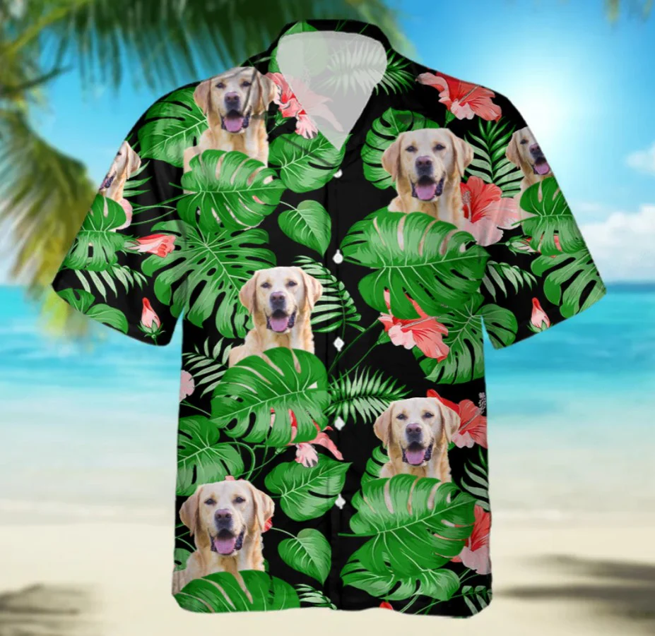 Personalized Photo Labrador Retriever Trendy Hawaiian Shirt, Gift For Dog Lover Personalized Photo Labrador Retriever Trendy Hawaiian Shirt, Gift For Dog Lover