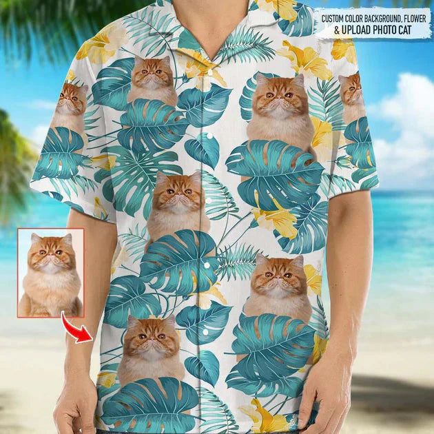 Personalized Photo Upload Cat Hawaiian Shirt Personalized Photo Upload Cat Hawaiian Shirt