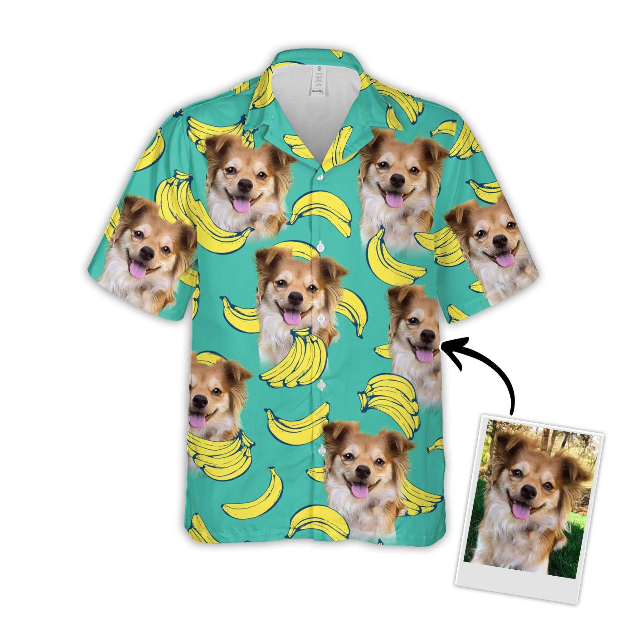 Personalized Puppy Lovers Gift Banana Pattern Mint Color Hawaiian Shirt Personalized Puppy Lovers Gift Banana Pattern Mint Color Hawaiian Shirt