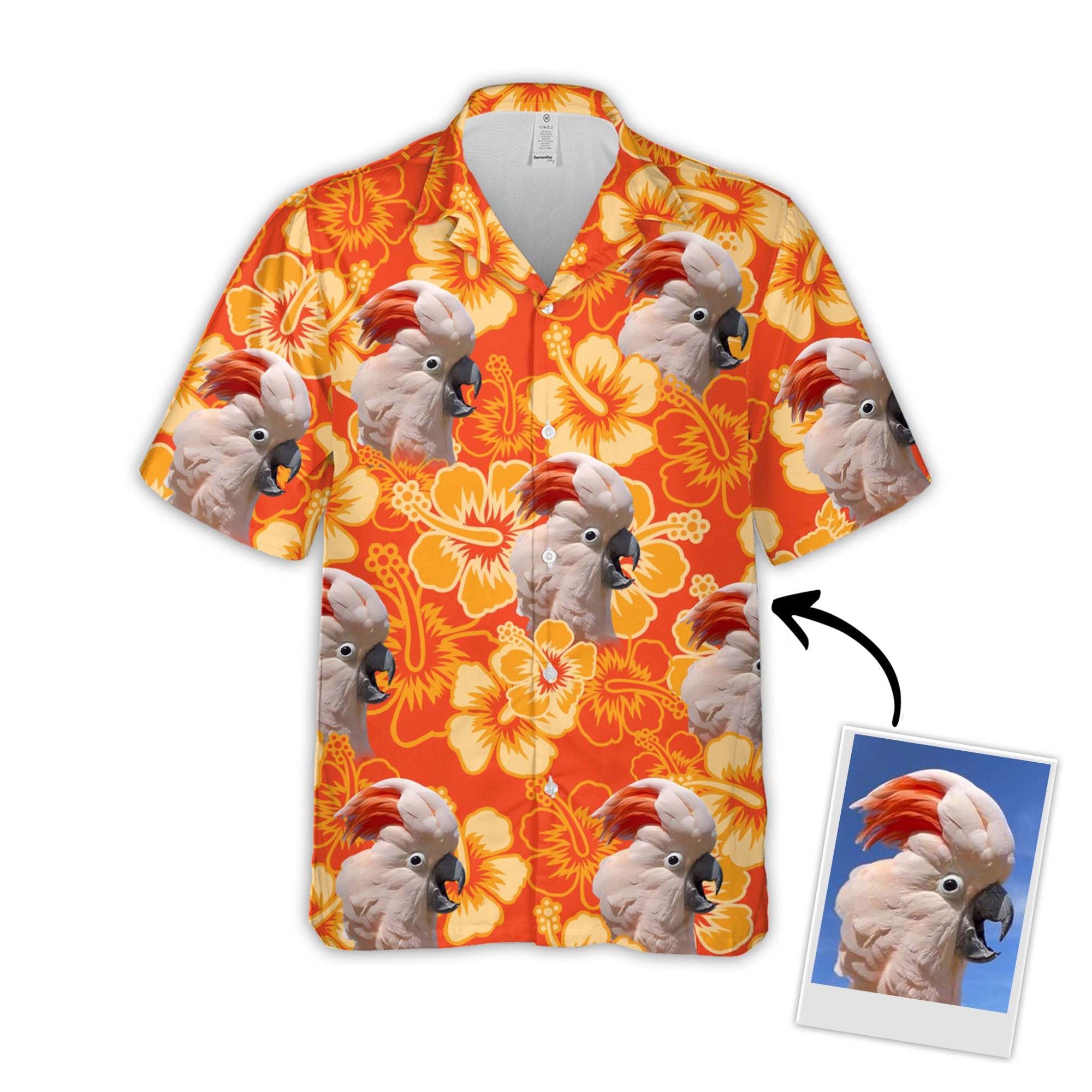Personalized Puppy Lovers Gift Flowers Pattern Neon-Orange Color Hawaiian Shirt Personalized Puppy Lovers Gift Flowers Pattern Neon-Orange Color Hawaiian Shirt