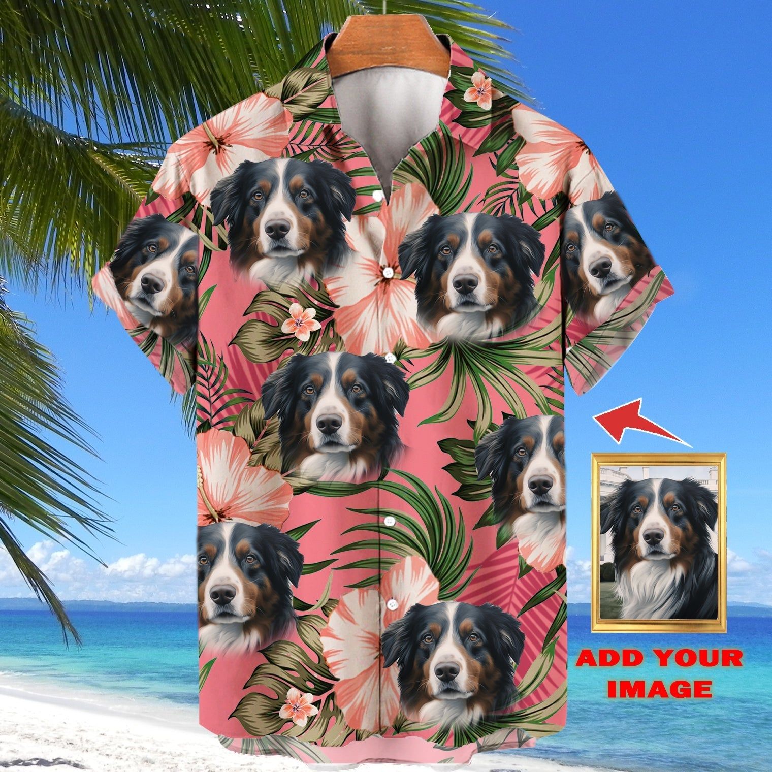 Personalized Puppy Lovers Gift Flowers Pattern Pink Color Hawaiian Shirt