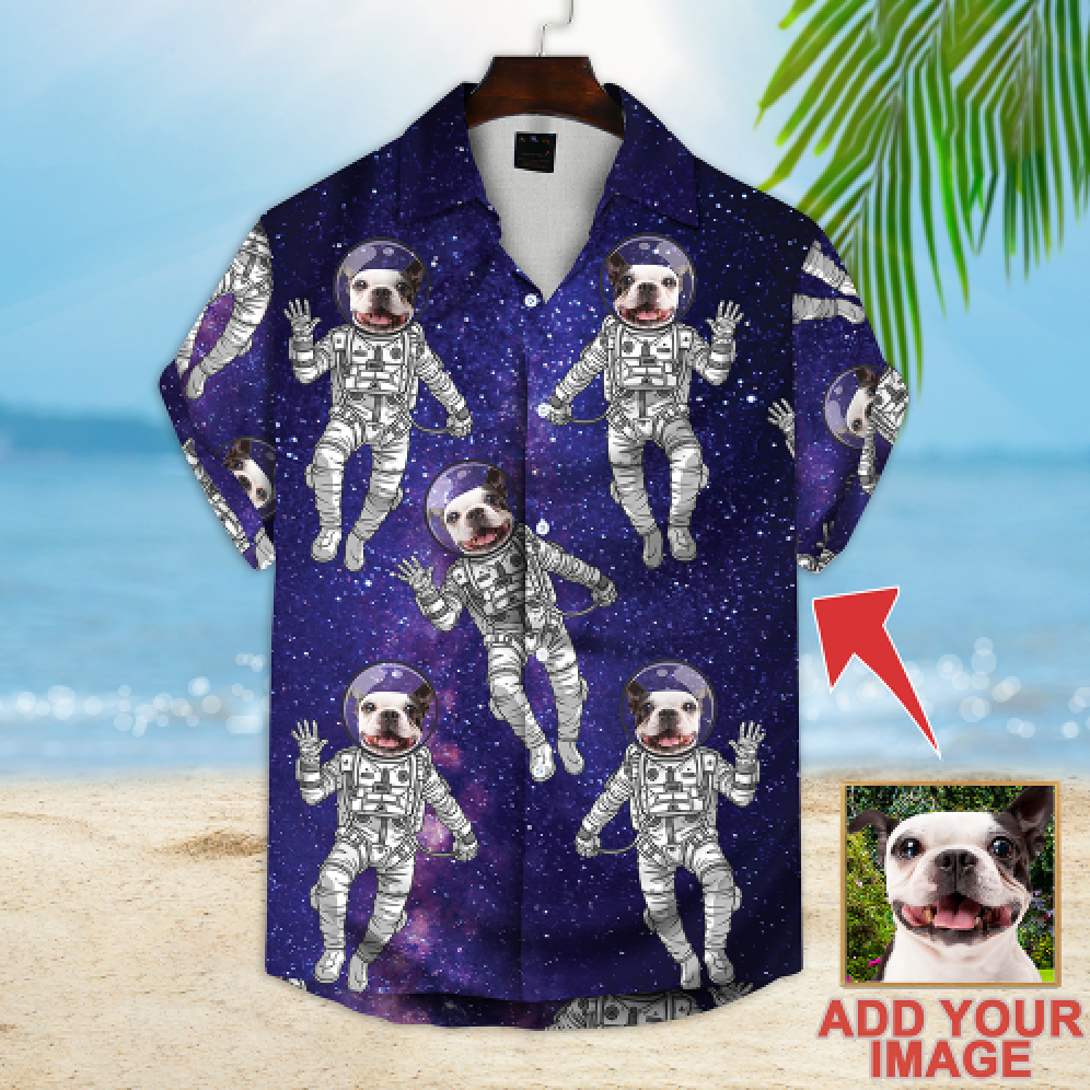 Personalized Puppy Lovers Gift Galaxy Pattern Hawaiian Shirt