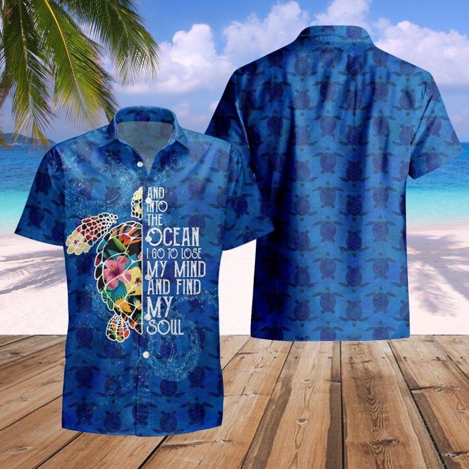 Personalized Turtle Hawaii T-Shirt And Into The Ocean Turtle Gift T02