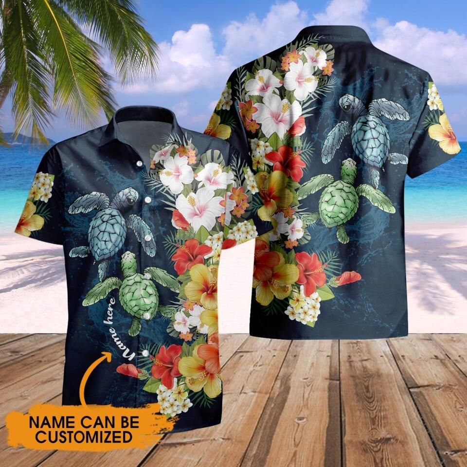Personalized Turtle Hawaii T-Shirt Tutelr Gift T01 Personalized Turtle Hawaii T-Shirt Tutelr Gift T01