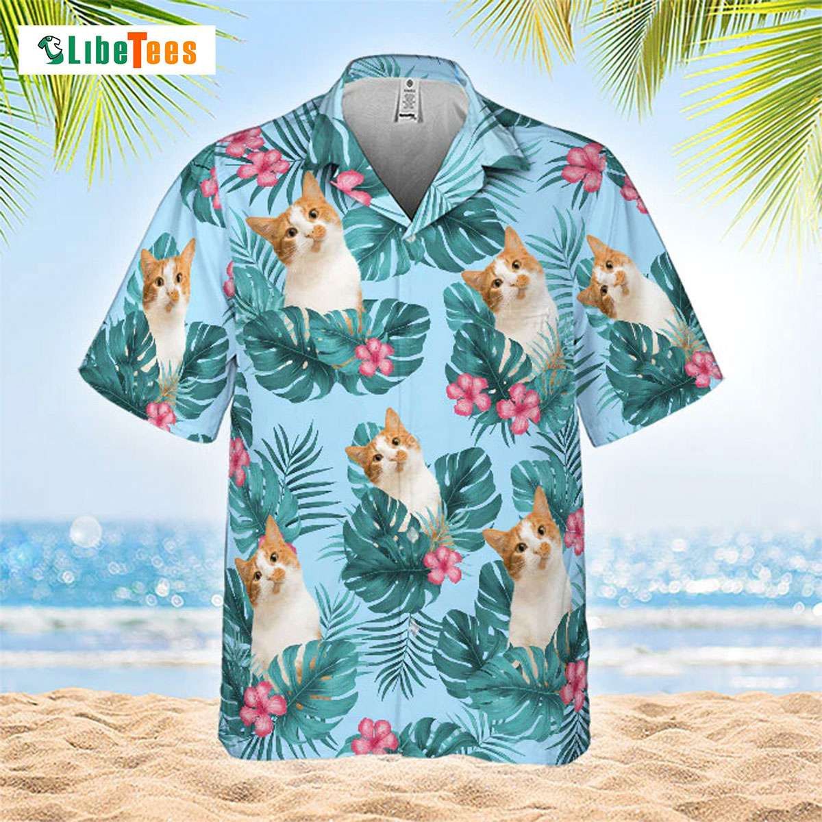 Pet Inspired Summer Hawaiian Shirt with Cat Theme