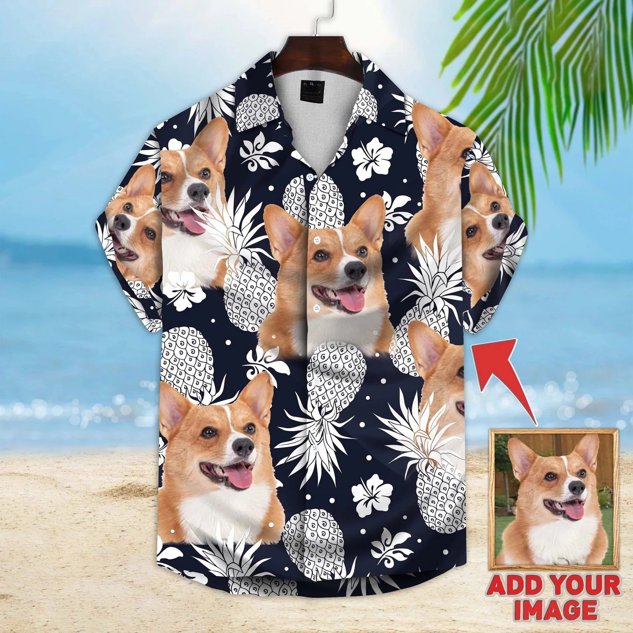 Petal Pups: Custom Photo Dog Hawaiian Shirt with Flower Pattern