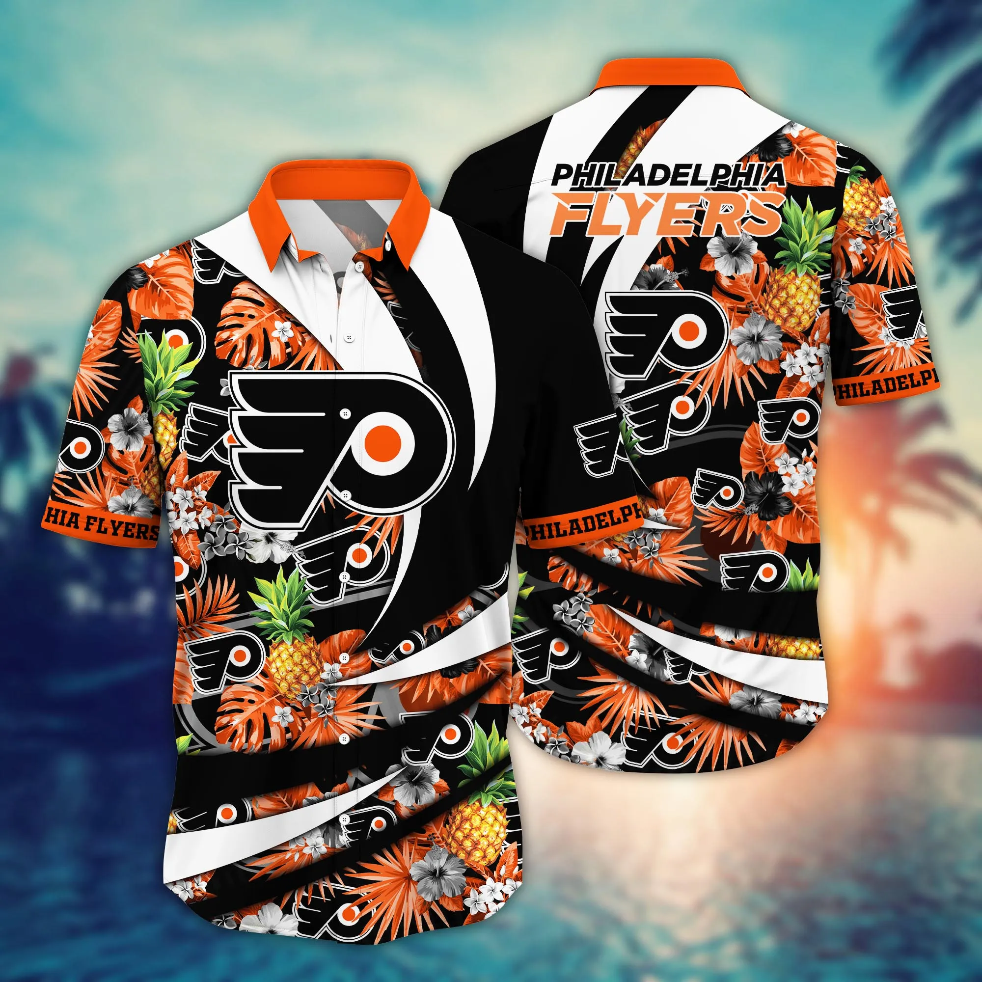 Philadelphia Flyers NHL Hawaiian Shirt Sun-Soaked Aloha Shirt