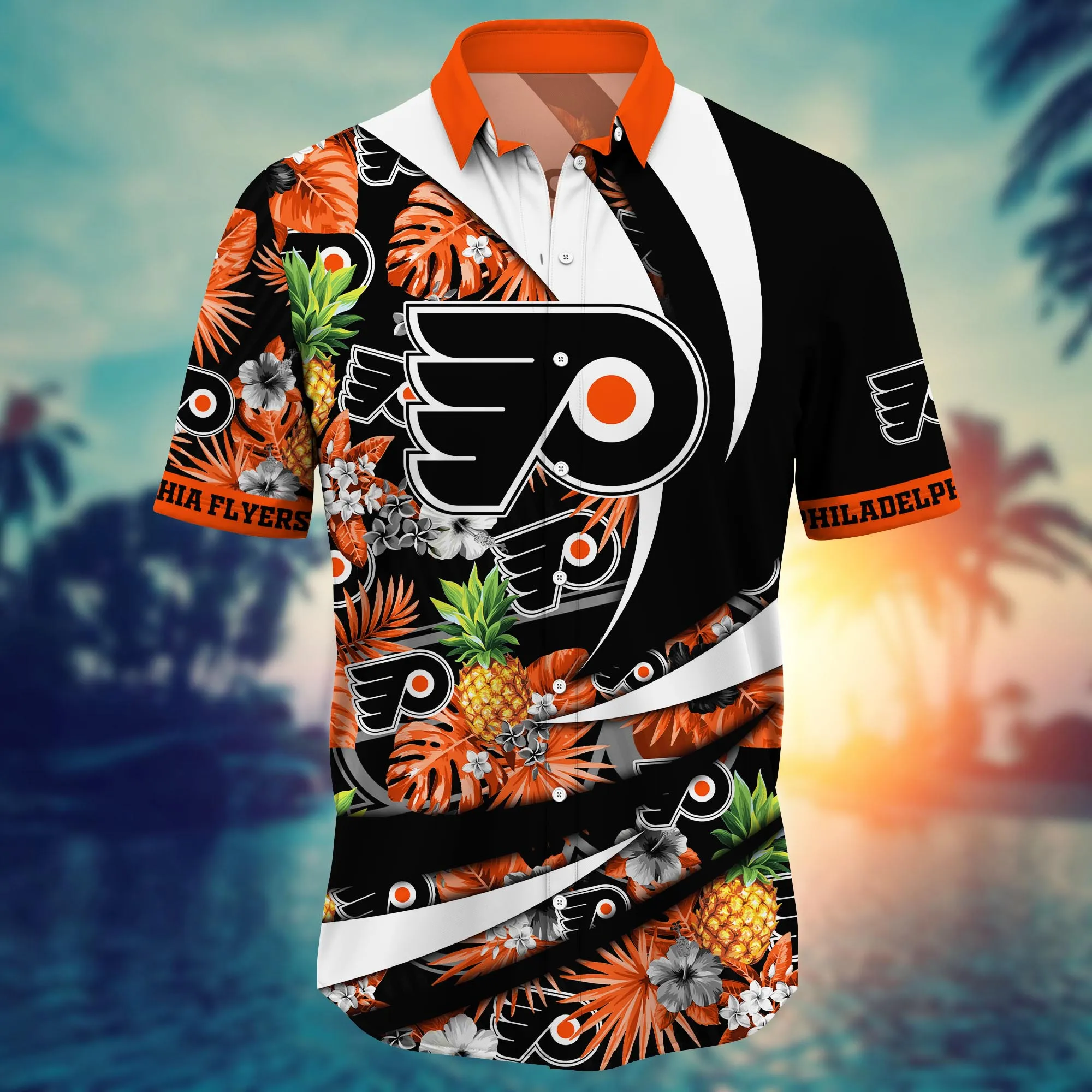 Philadelphia Flyers NHL Hawaiian Shirt Sun-Soaked Aloha Shirt