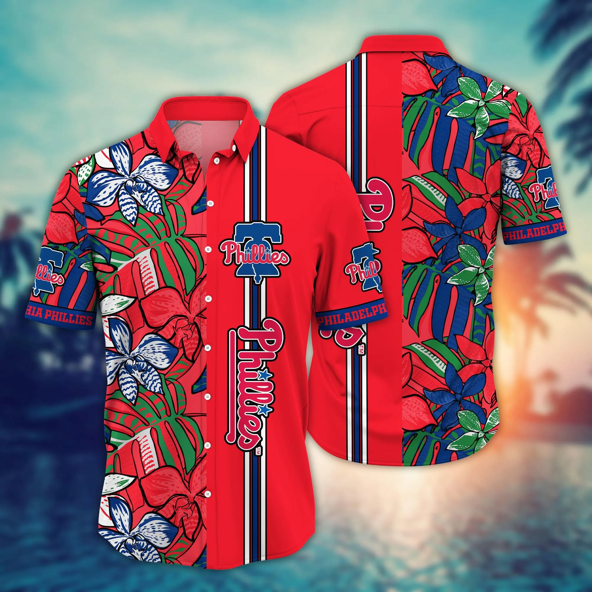 Philadelphia Phillies MLB Hawaiian Shirt Warm Breezes Aloha Shirt