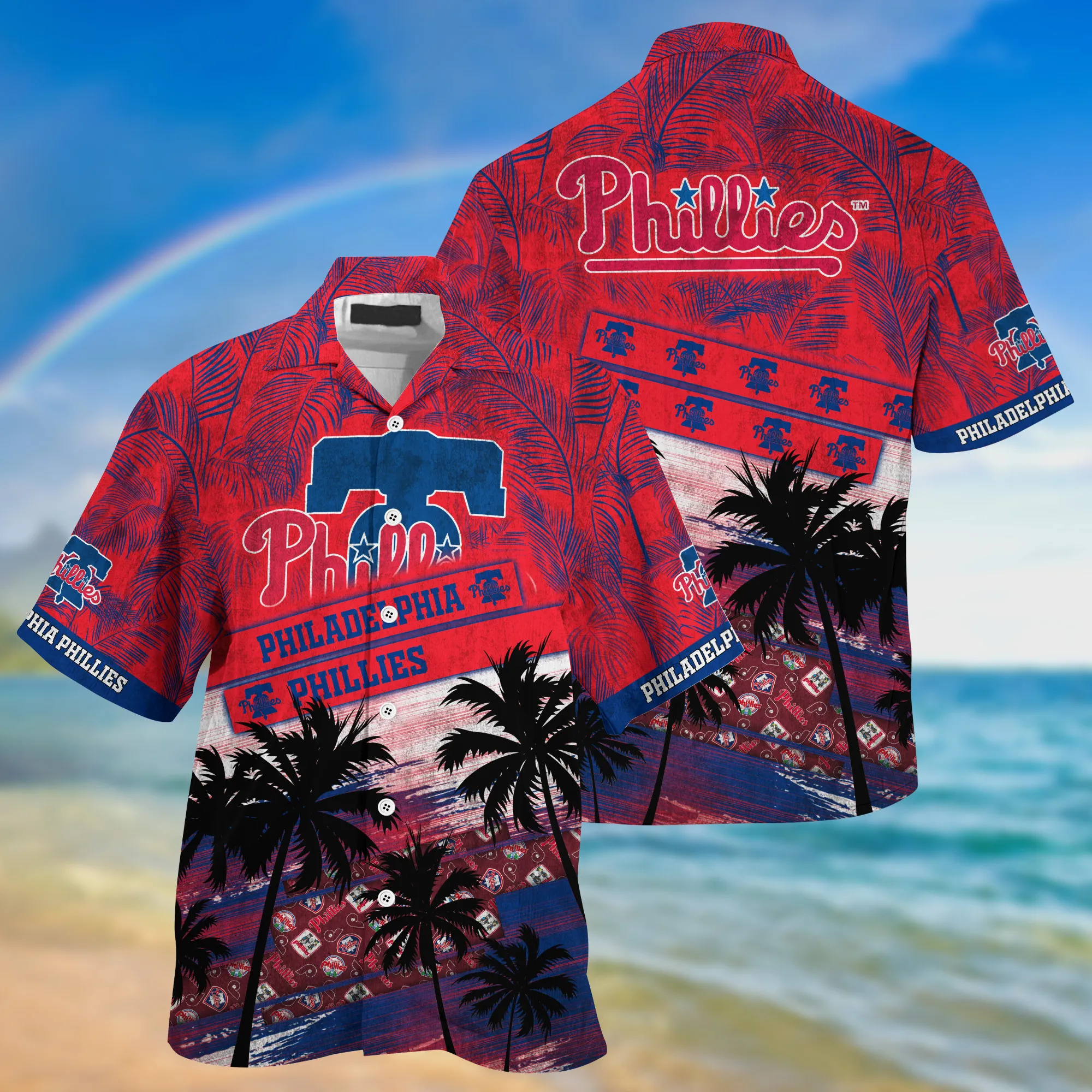 Philadelphia Phillies MLB Palm Tree Pattern Hawaii Shirt For Sports Fans Unisex Sport Hawaii Shirt