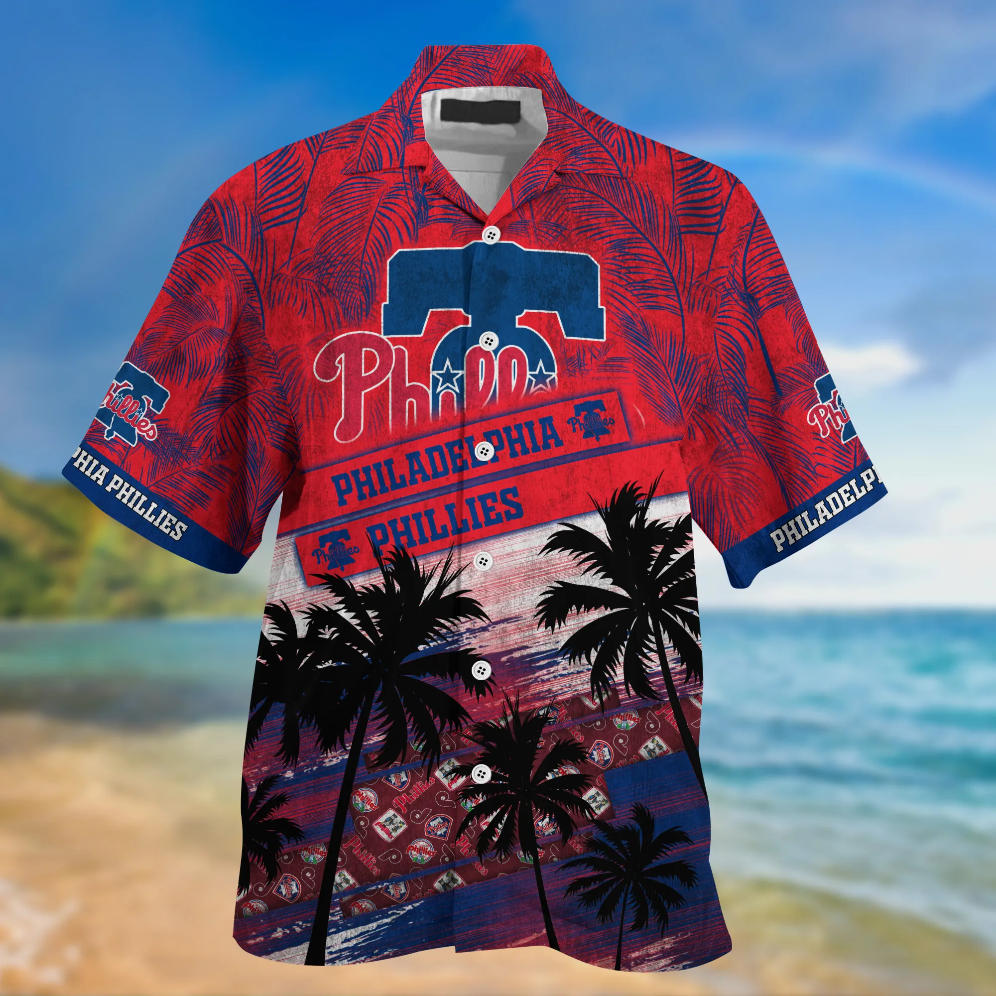 Philadelphia Phillies MLB Palm Tree Pattern Hawaii Shirt For Sports Fans Unisex Sport Hawaii Shirt
