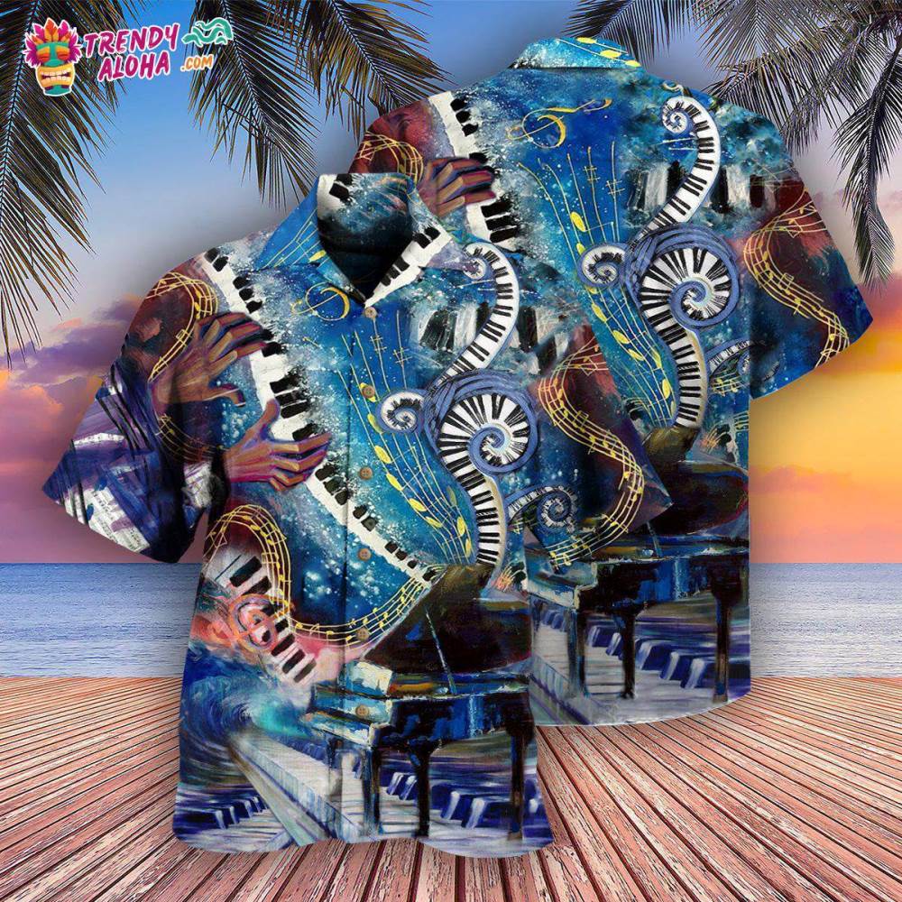 Piano Music Happiness Is Playing My Piano Hawaiian Shirt – Trendy Aloha