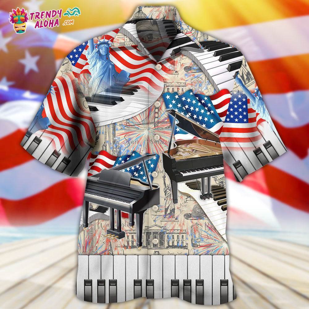 Piano Music Independence Day Hawaiian Shirt – Trendy Aloha