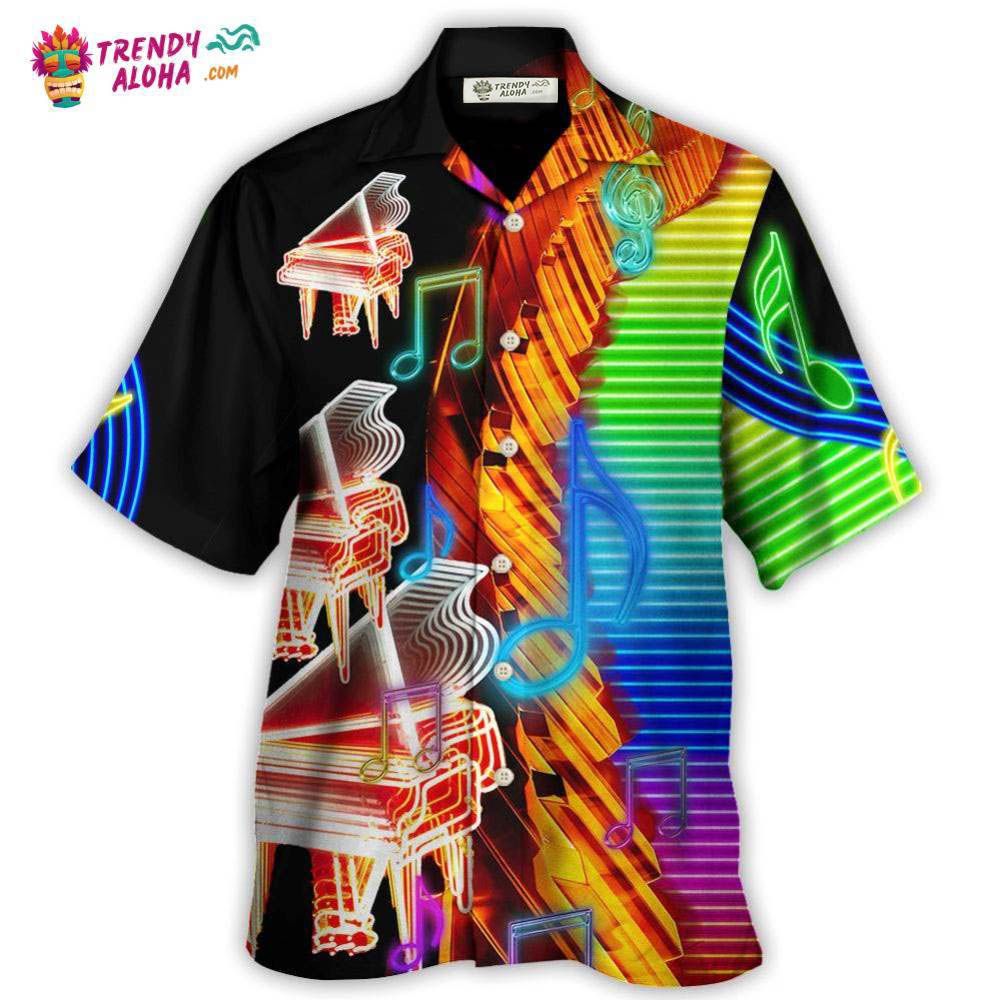 Piano Music Neon Colorful Hawaiian Shirt – Trendy Aloha Piano Music Neon Colorful Hawaiian Shirt – Trendy Aloha