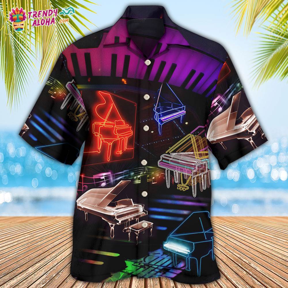 Piano Neon Style Music Lover Hawaiian Shirt – Trendy Aloha