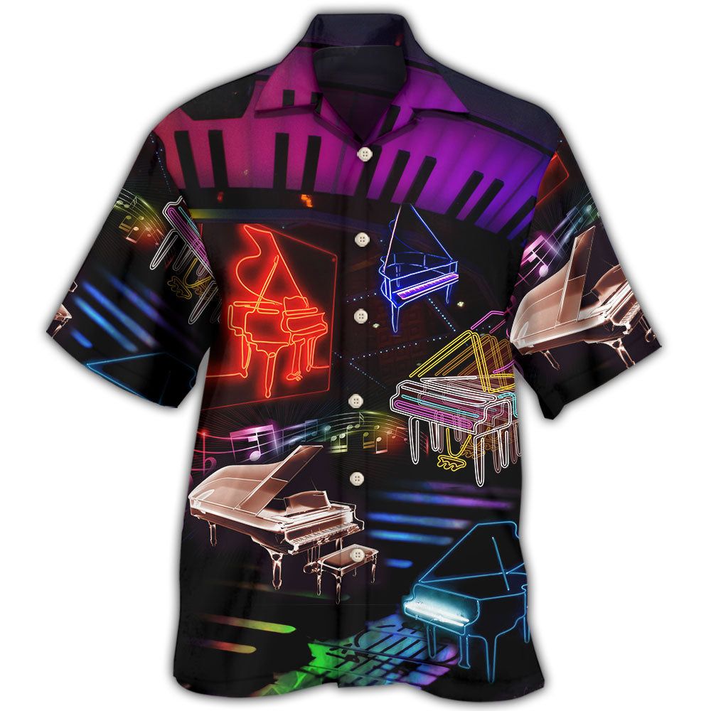 Piano Neon Style Music Lover Trendy Aloha Hawaiian Beach Shorts Piano Neon Style Music Lover Trendy Aloha Hawaiian Beach Shorts